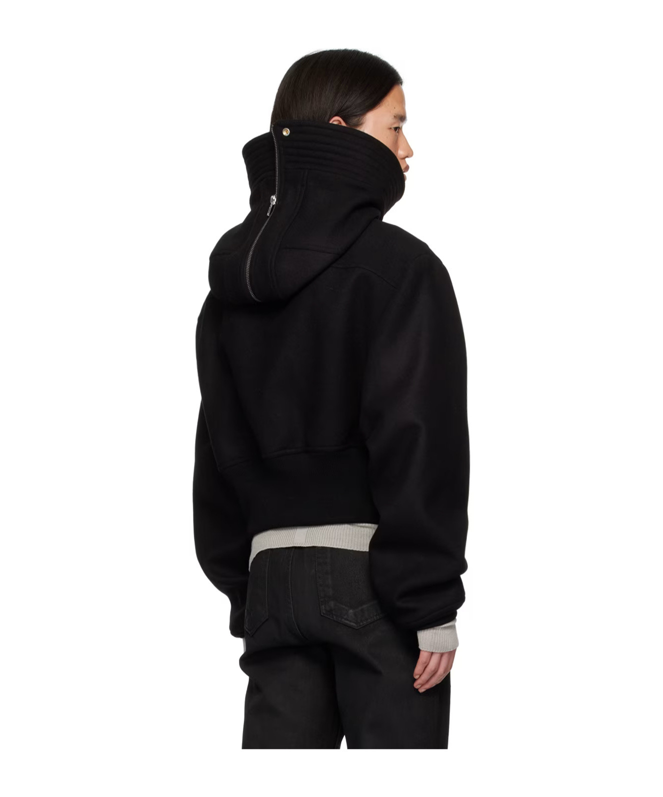 Rick Owens Black Porterville Cropped Alice Bomber Jacket In Black