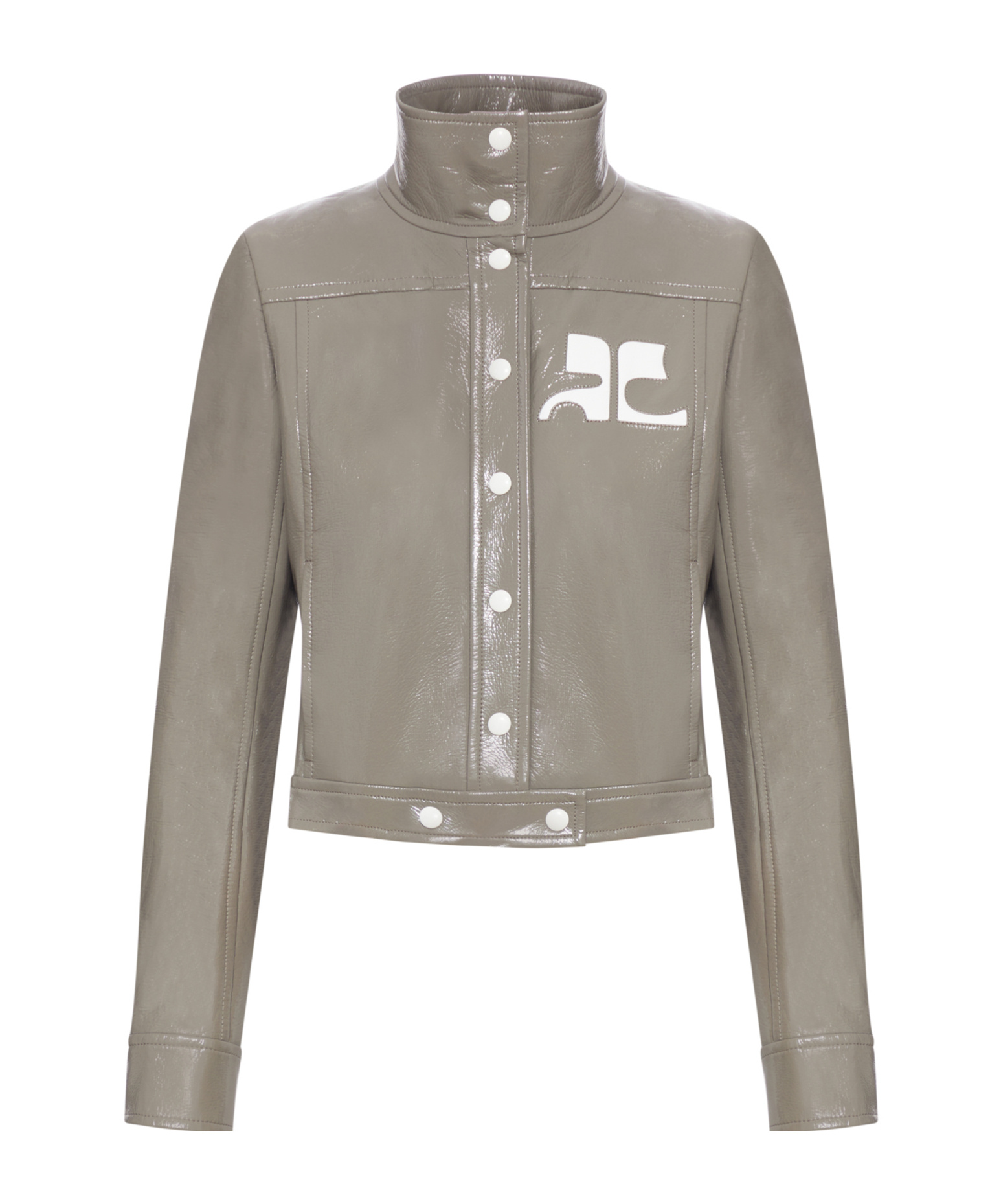 Courrèges Long-sleeved Casual Jacket In Brown