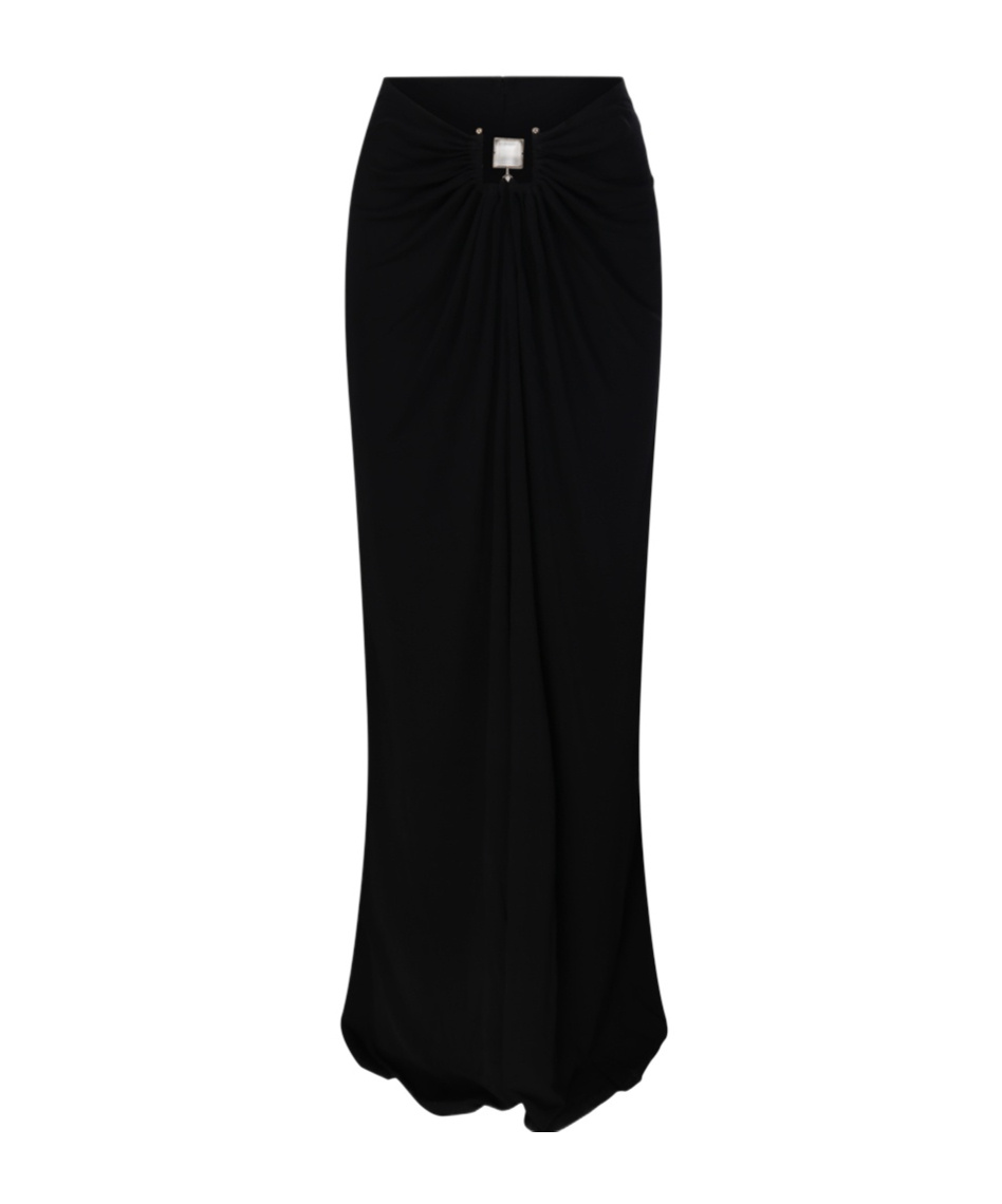 Christopher Esber Ruched High Waist Ankle Length Skirt With Buckle Detail In Black