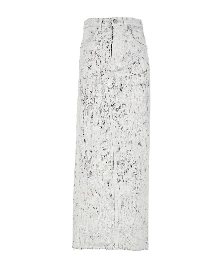Shop Mm6 Maison Margiela Coated-finish Midi Skirt In White