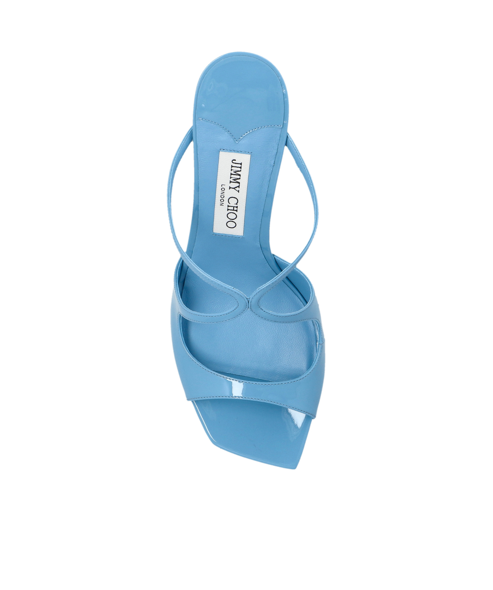 Jimmy Choo Anise 75 Patent Leather Mules In Blue