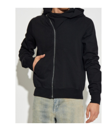 Rick Owens Drkshdw Asymmetrical Zipper Sweatshirt In Black