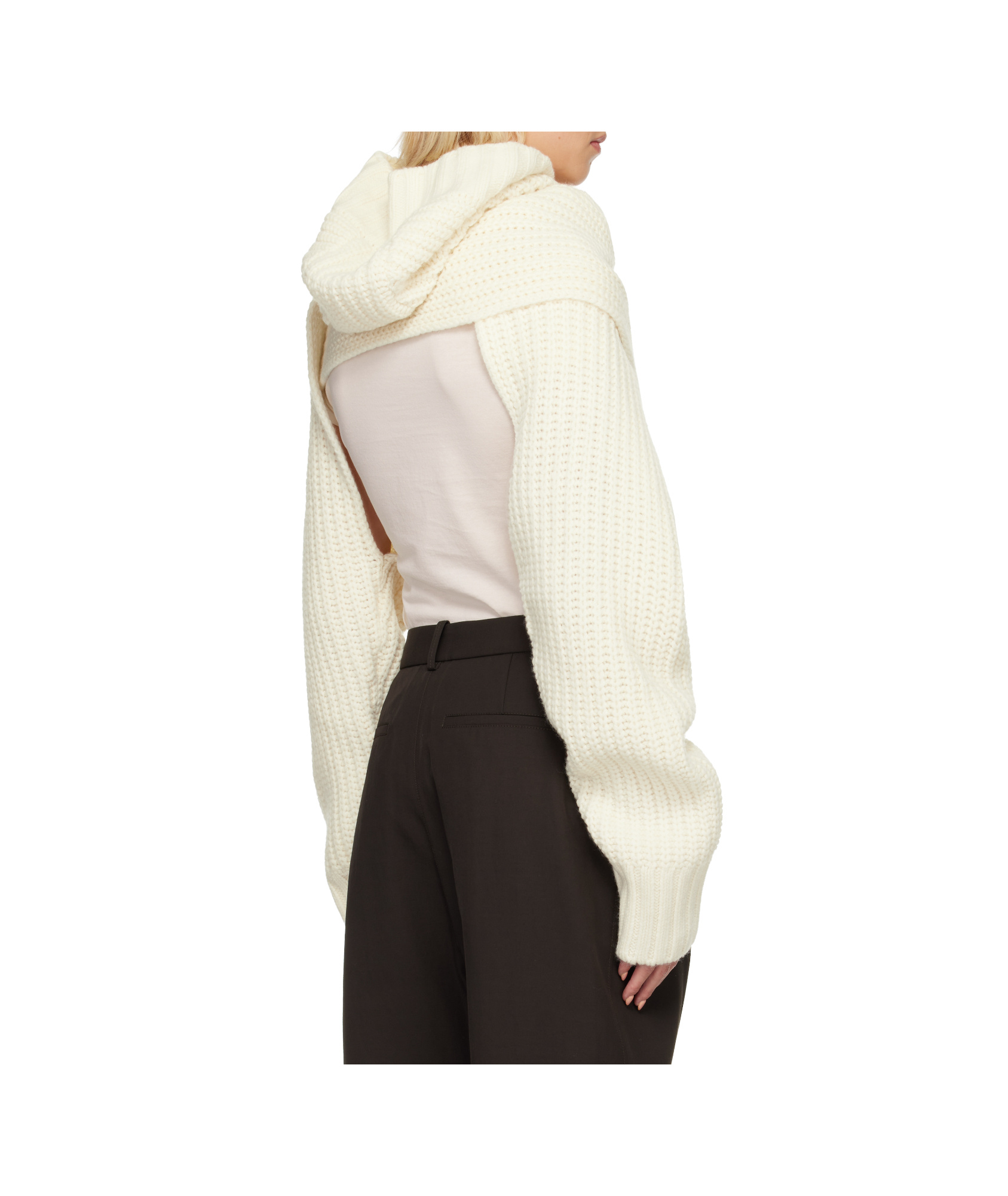 Sacai Off-white Wool Knit Pullover Turtleneck In White