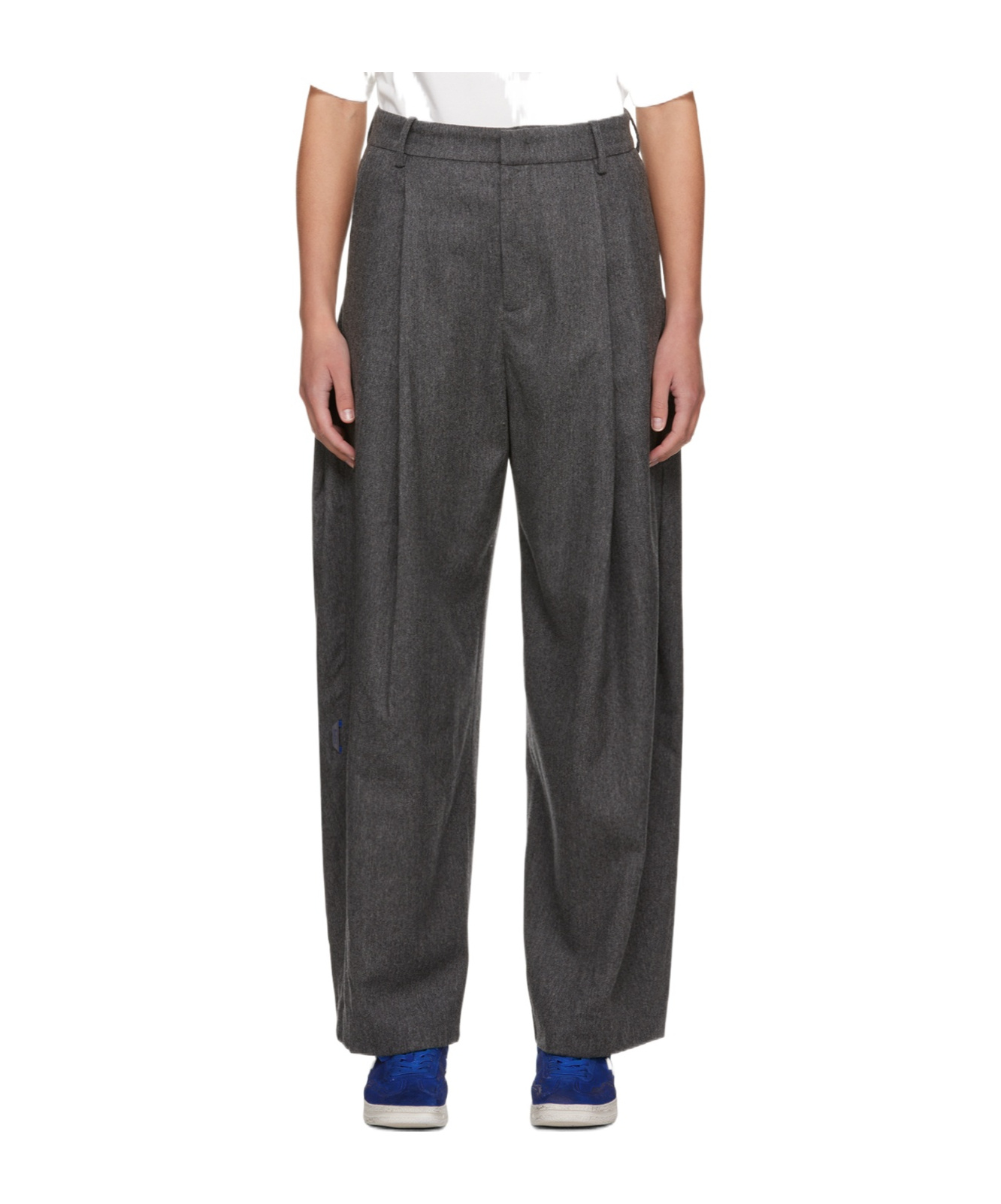 Ader Error Belt Loop Zipper Casual Pants In Black
