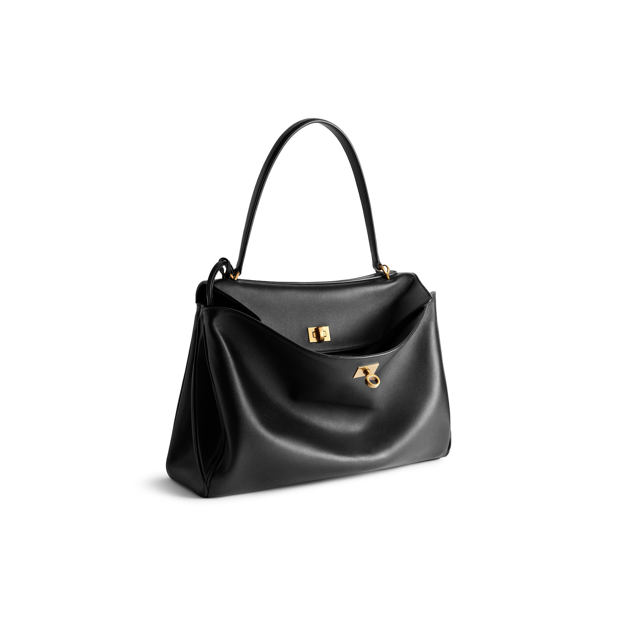 Balenciaga Dark Green Leather Mini Rodeo Handbag In Black