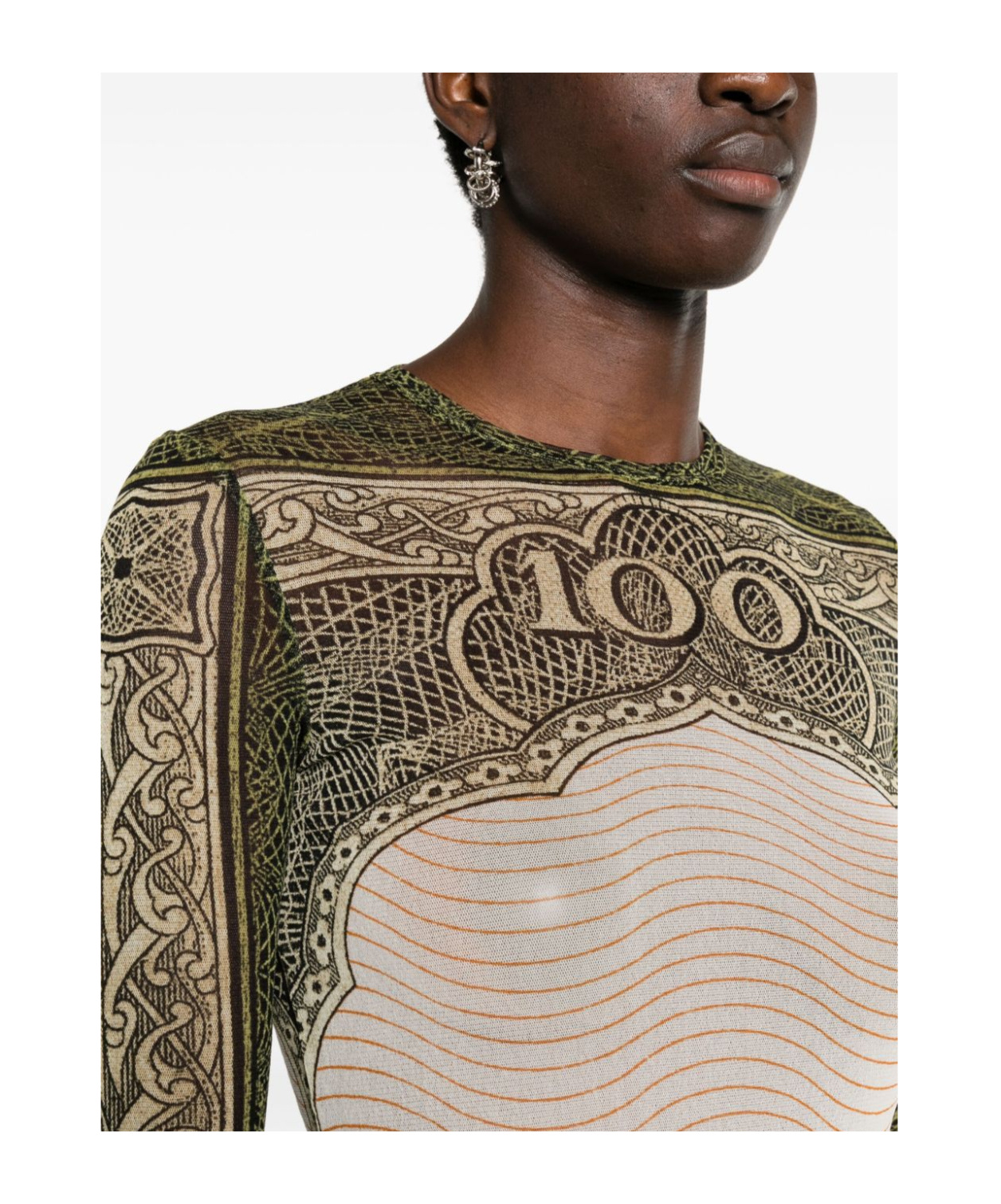 Shop Jean Paul Gaultier Catrouche Mesh Maxi Dress In Nude