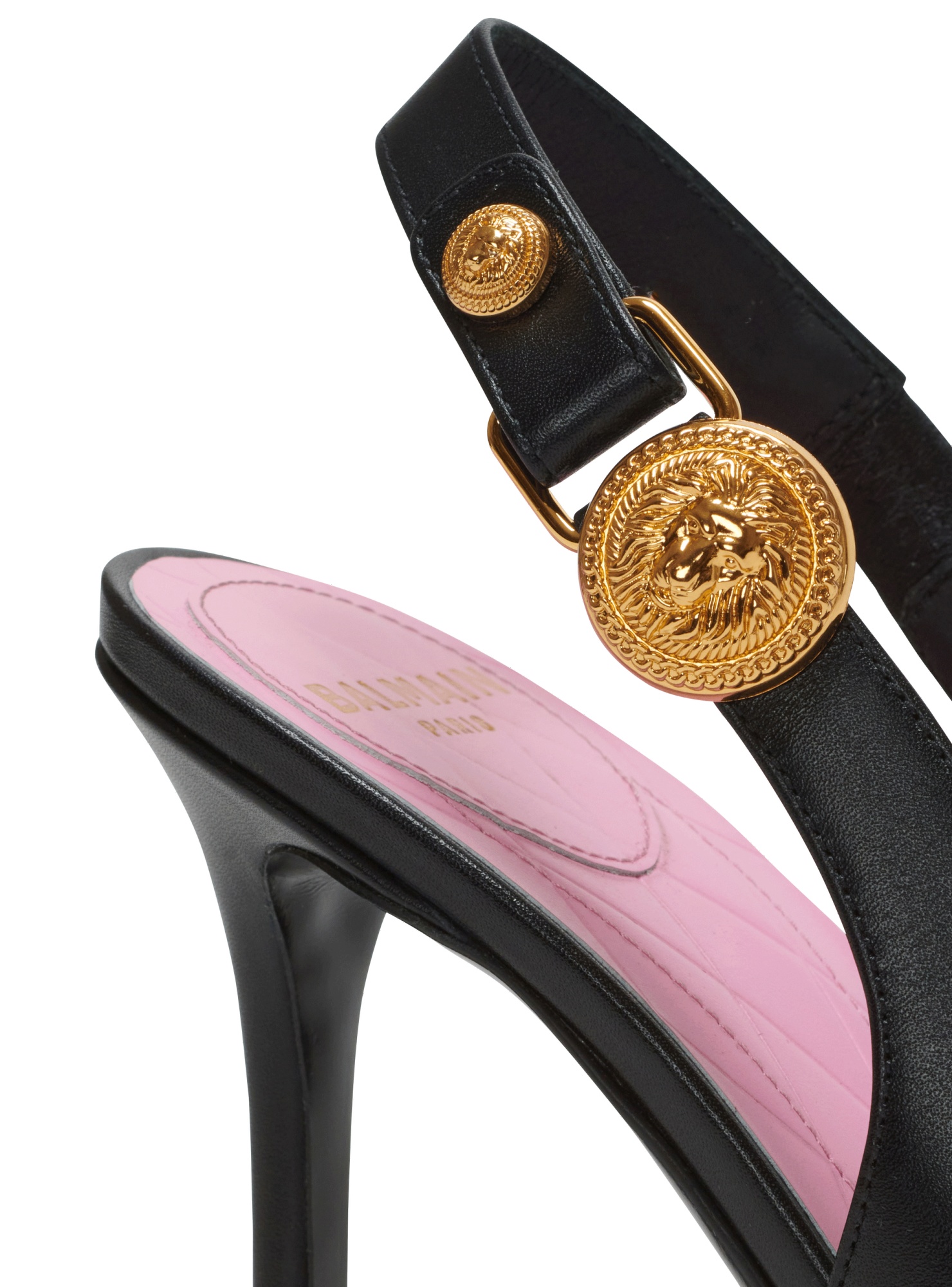 Balmain Eva 95 Calf Leather Slingback Pumps In Black