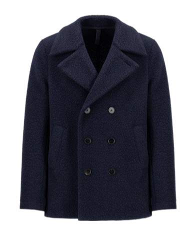 Harris Wharf London Caban Doppiopetto In Lana Cotta In Blue