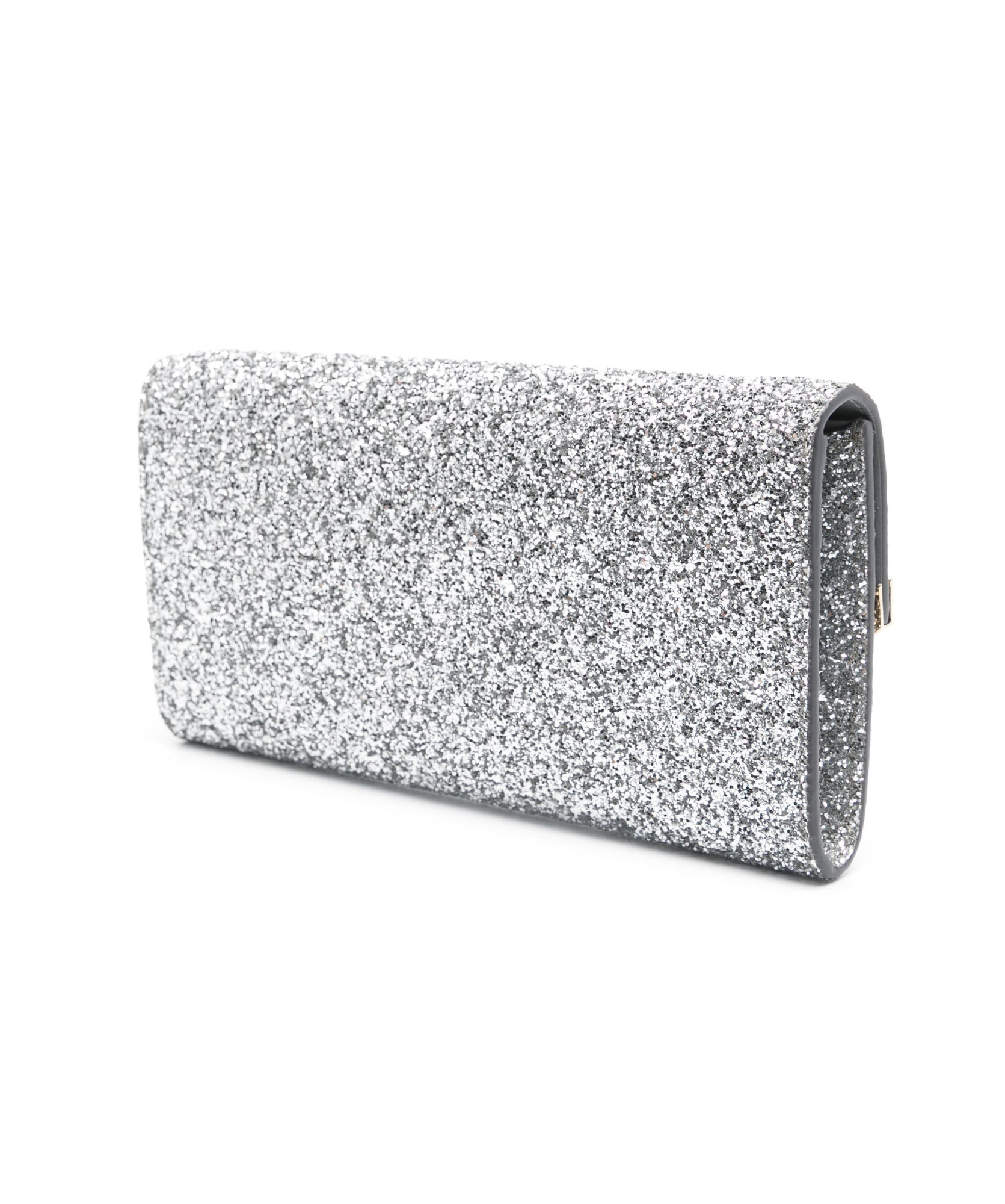Shop Jimmy Choo Emmie Logo-debossed Clutch Bag In White