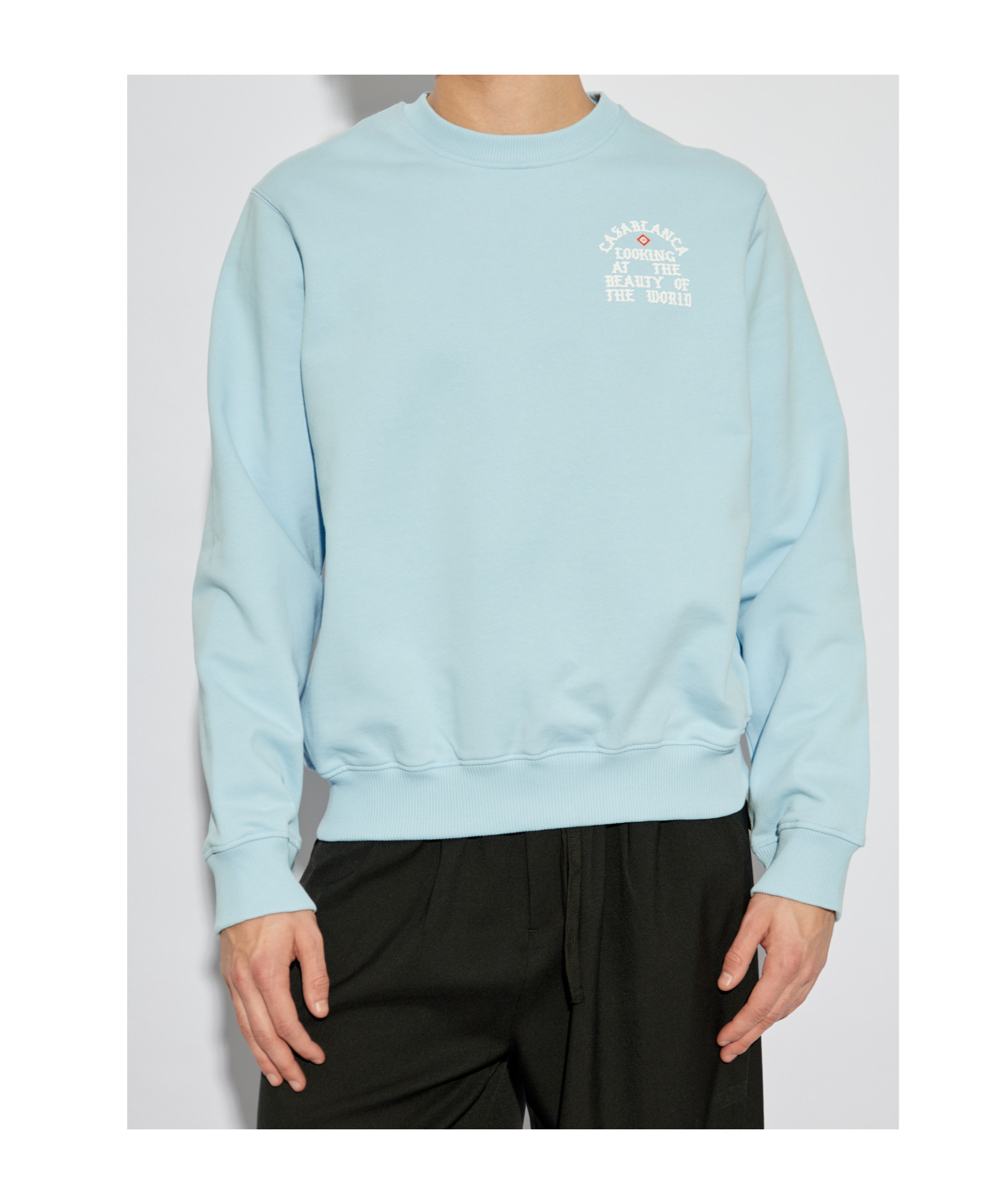 Casablanca The Beauty Of The World Cotton Sweatshirt In Blue