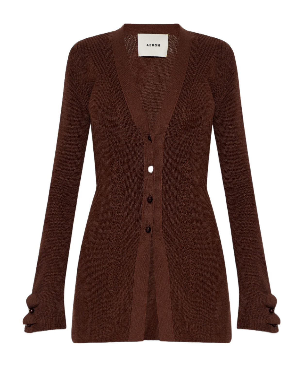Shop Aeron Baxter Maxi Cardigan In Brown