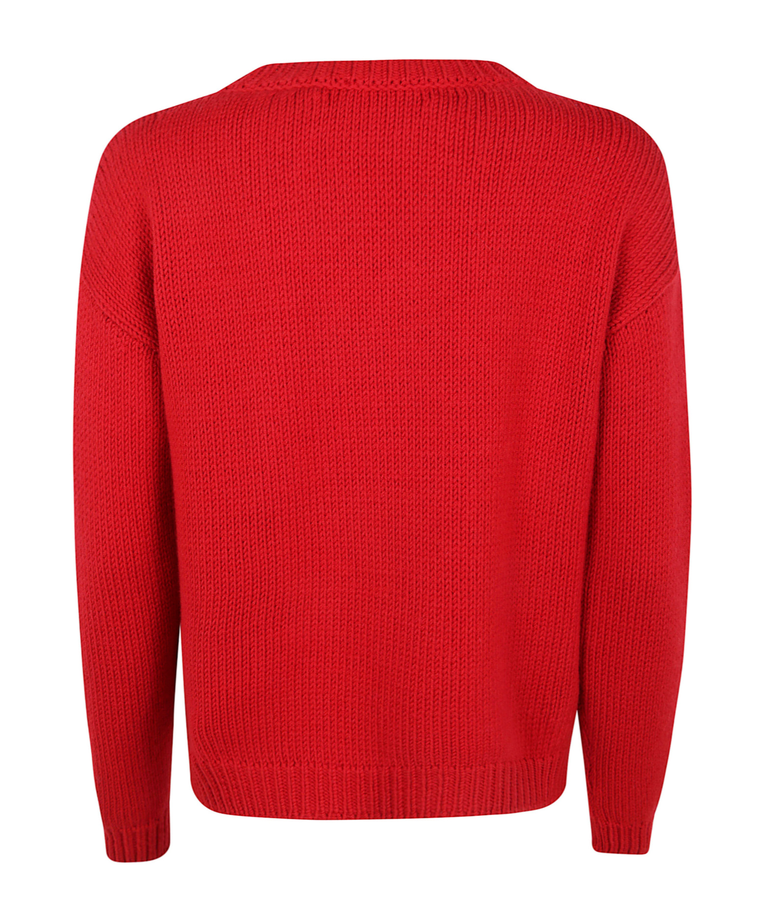 Baserange Ribbed Boat Neck Sweater In Red