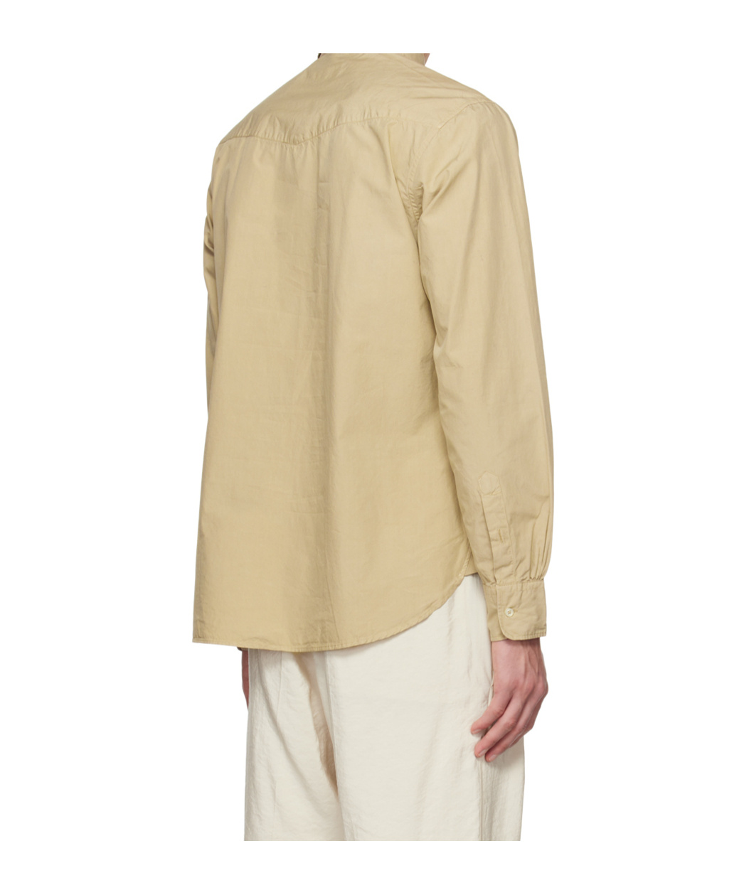Officine Generale Button-down Long-sleeved Shirt In Brown