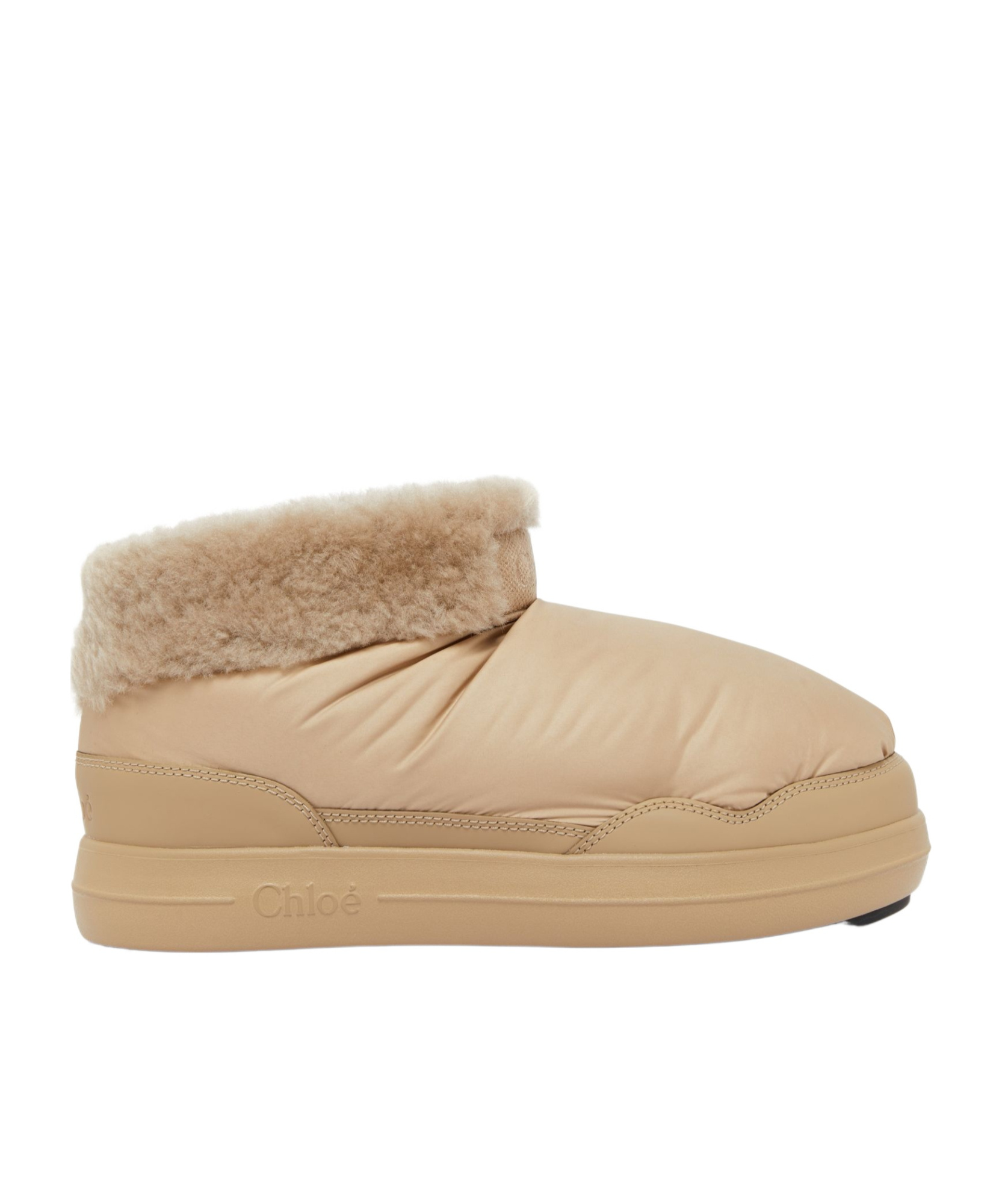 Shop Chloé Polly Round-headed Short Boots In Nude