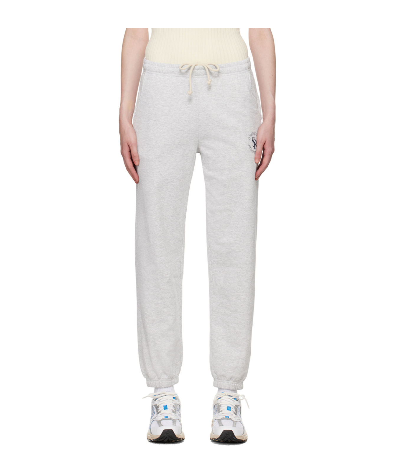 Shop Sporty And Rich Draw-cord Strap Sweatpants In White