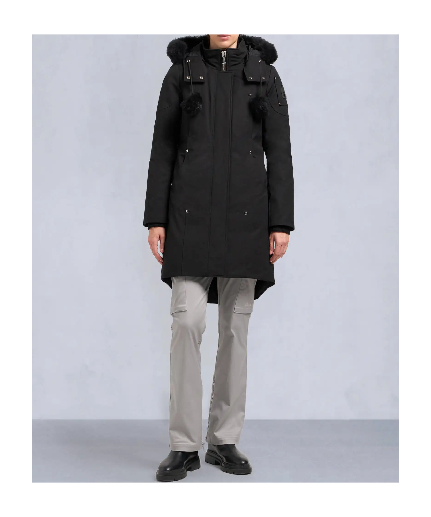 Moose Knuckles Stirling Parka Jacket In Black