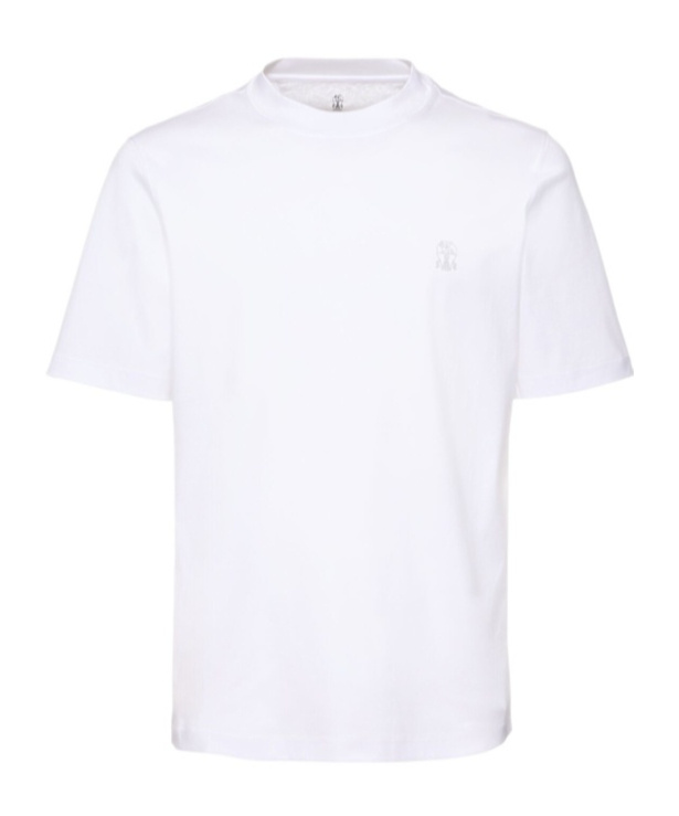 Brunello Cucinelli Men Cotton Jersey Crew-neck T-shirt With Logo And Faux-layering