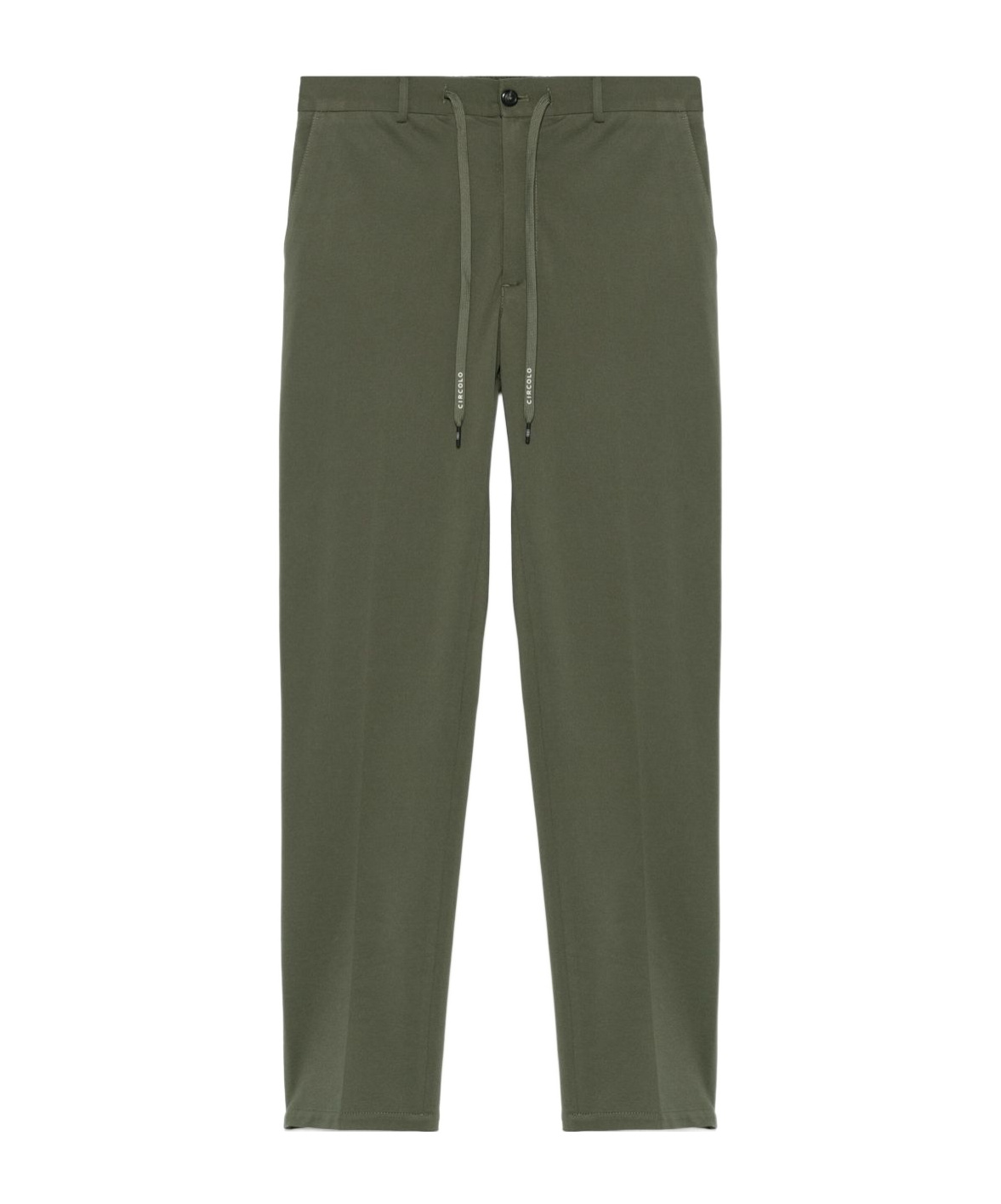 Circolo 1901 Straight Leg Cotton Trousers With Pockets In Green