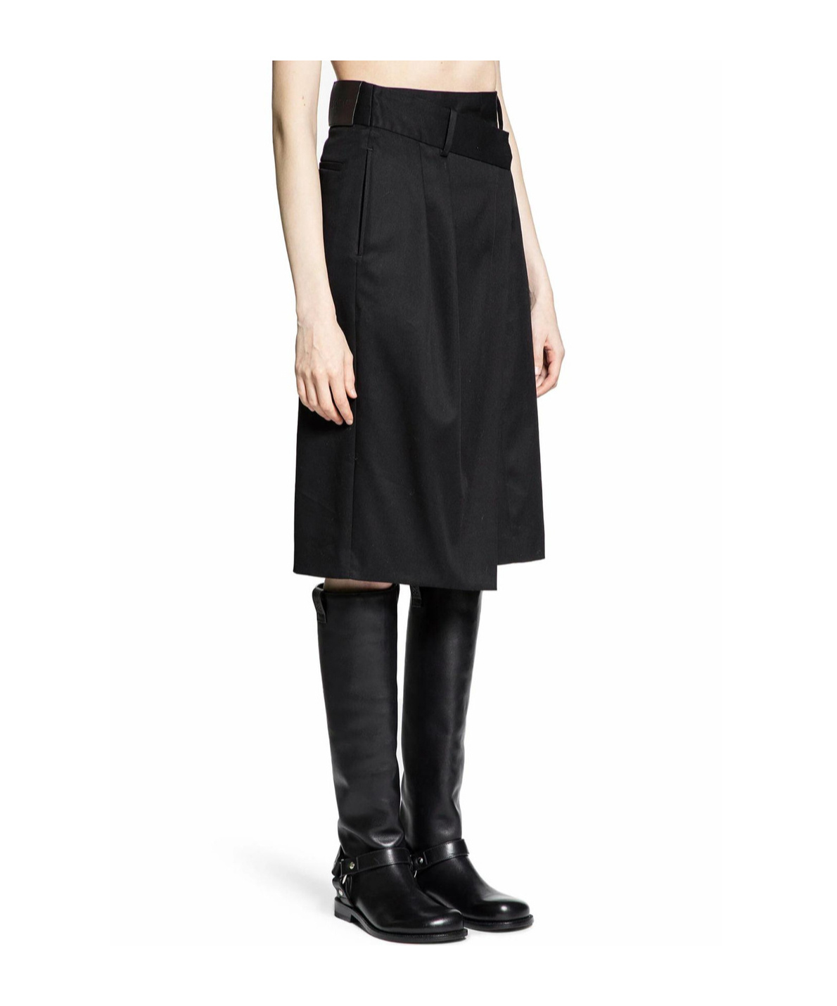 Loewe Asymmetric High-waisted Wrap Skirt In Black