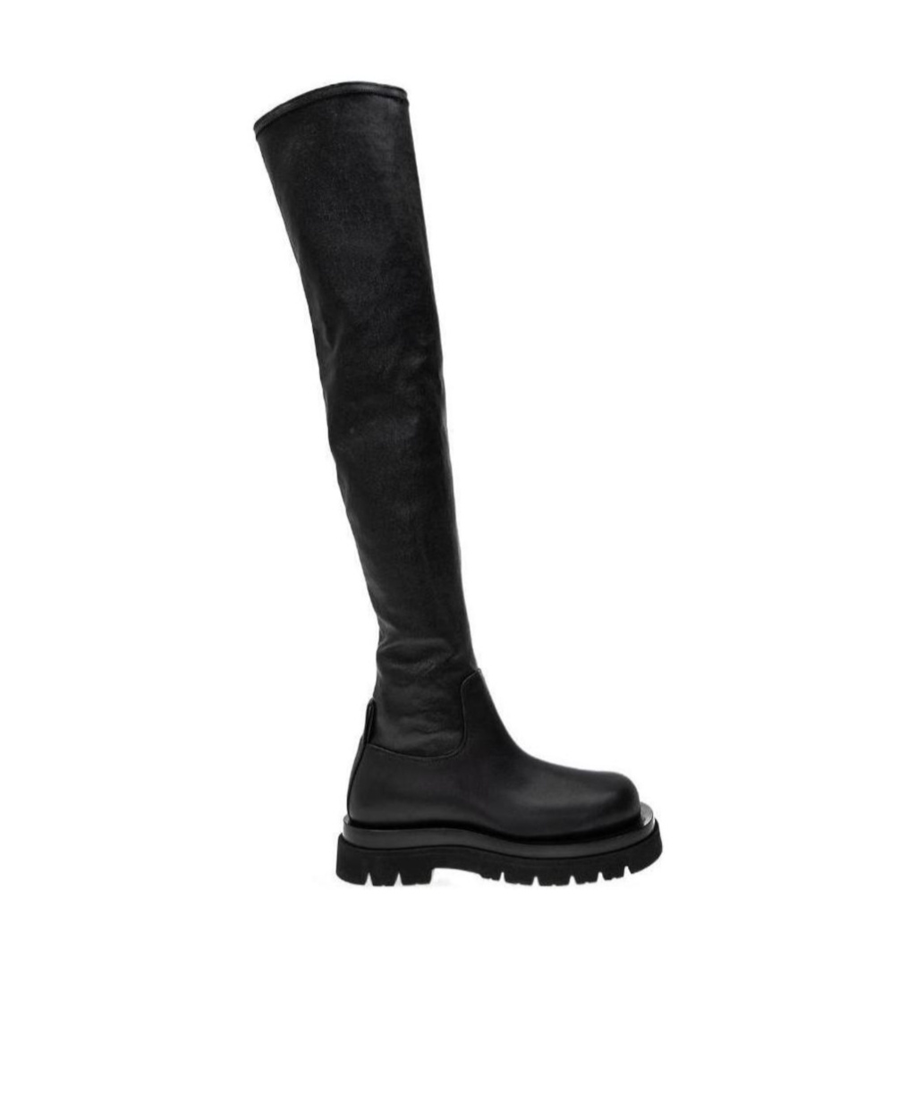Bottega Veneta Thigh High Chunky Boots In Black