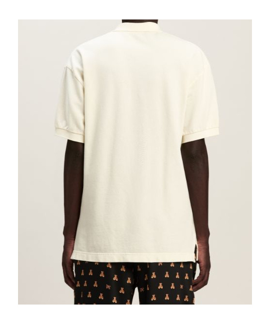 Palm Angels Bear In Mind Polo T-shirt In White