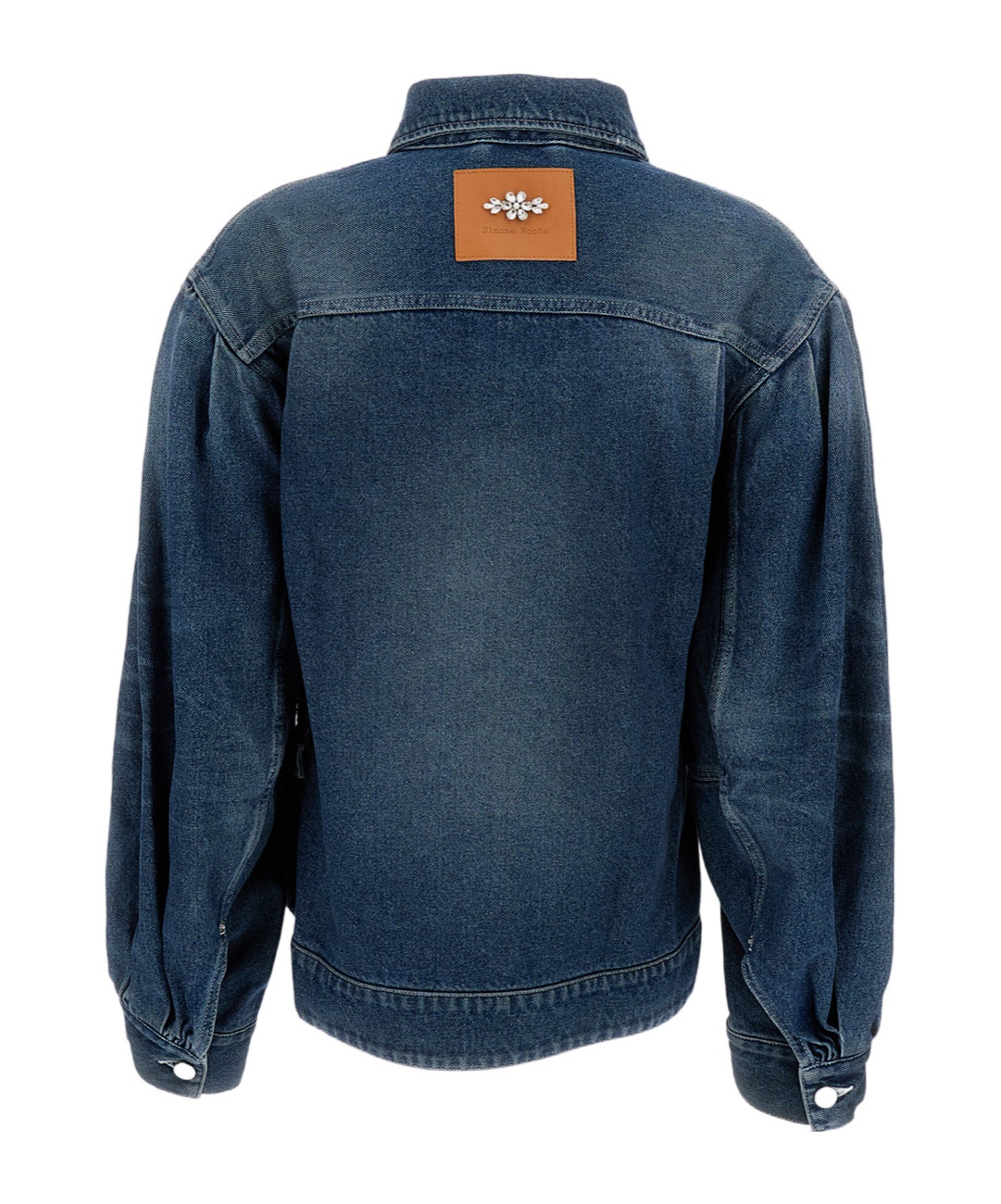 Simone Rocha Long-sleeved Denim Jacket In Blue