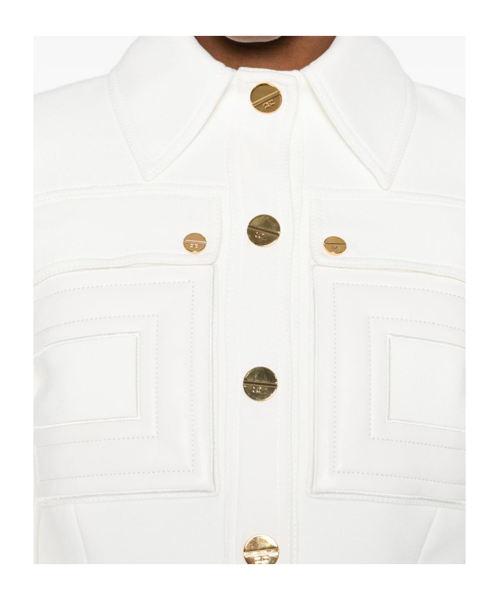 Elisabetta Franchi Jackets Light And Natural In White