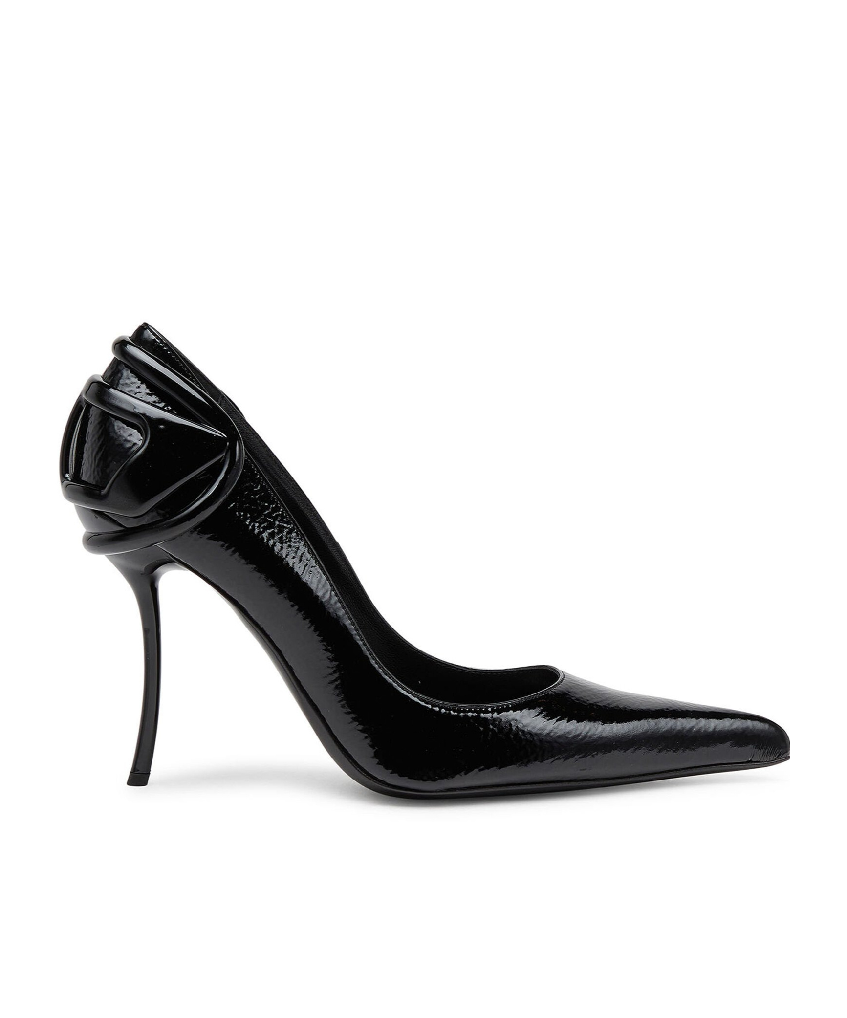 Diesel Heel Detail Pointed Toe Stiletto Pumps In Black