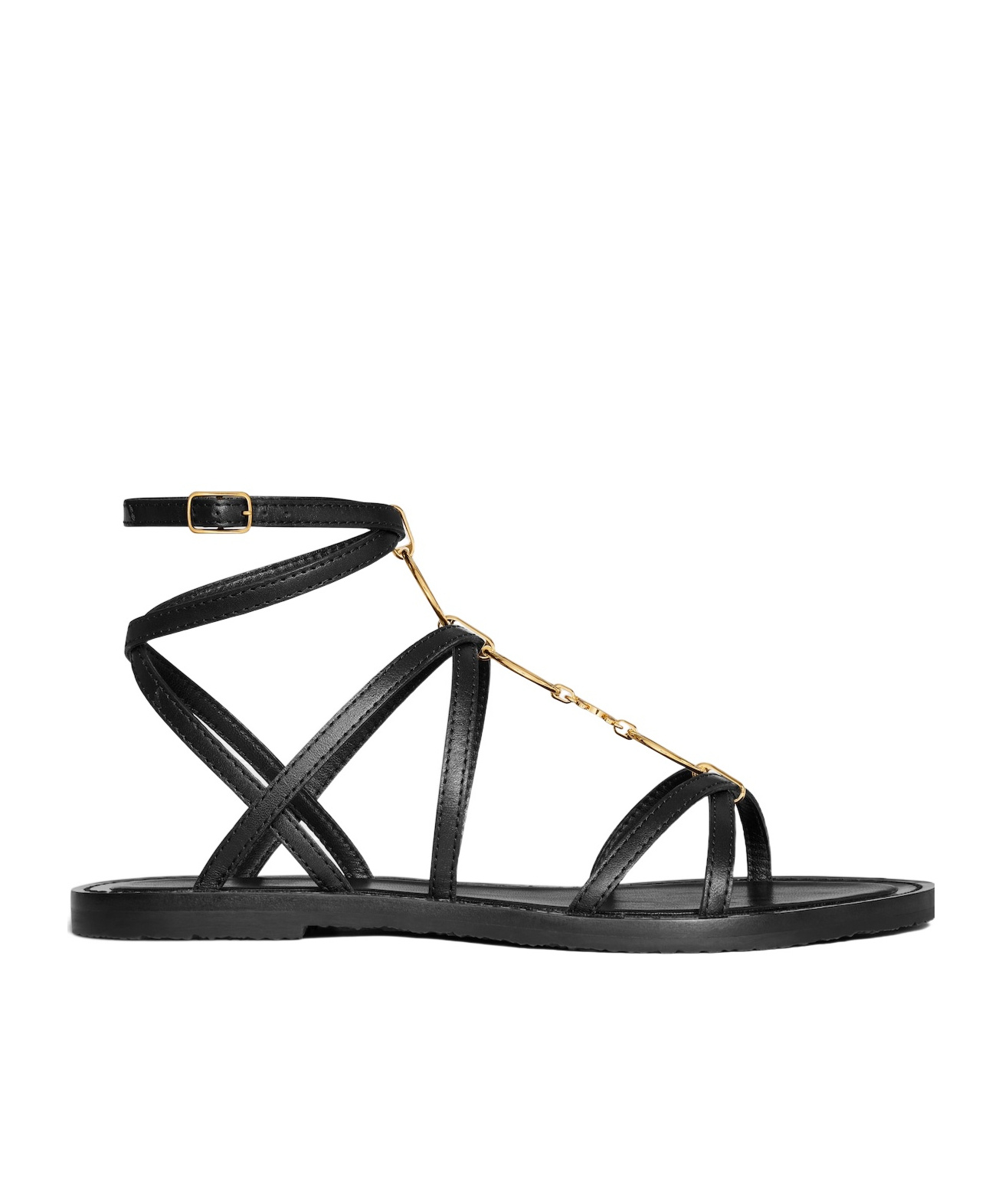 Celine Black Lympia Strappy Sandal