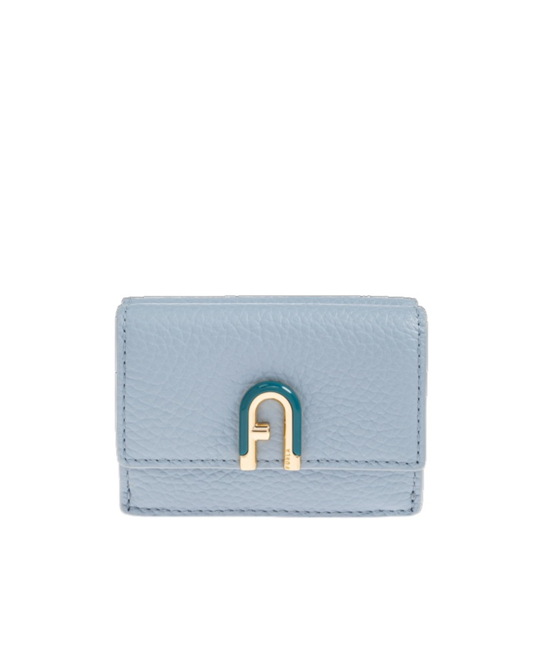 Furla Idea Logo Plaque Small Wallet In Blue