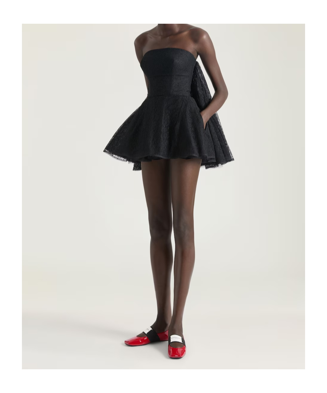 Givenchy Sliced Square Label Patent Leather Ballerina Flats In Blue
