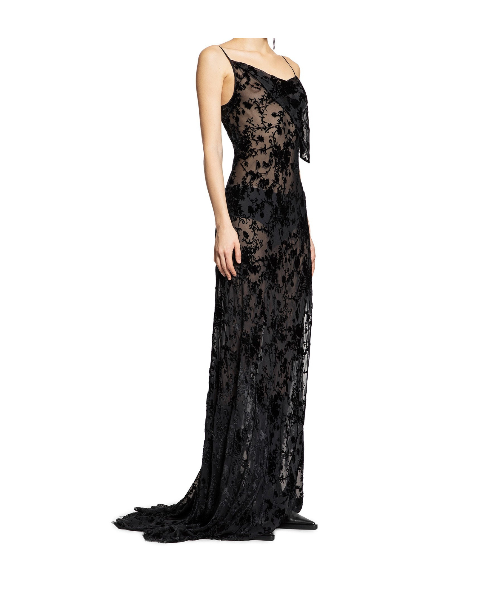 Ann Demeulemeester Aaricia Long Bias Slip Dress In Black