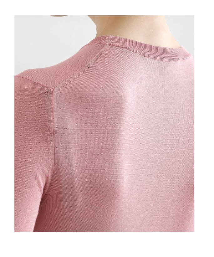 Dolce & Gabbana Round-collar Long-sleeve Hoodie In Pink