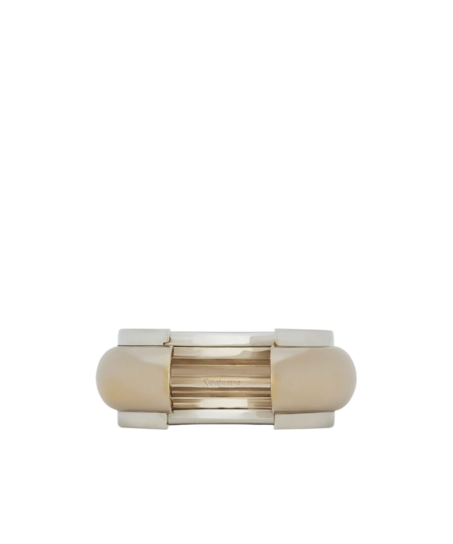 Saint Laurent Metal Embossed Bracelet In Yellow