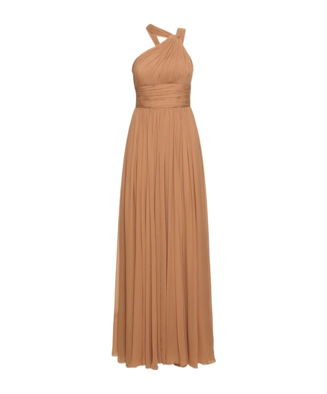 Michael Kors Collection Silk Goddess Gown In Brown