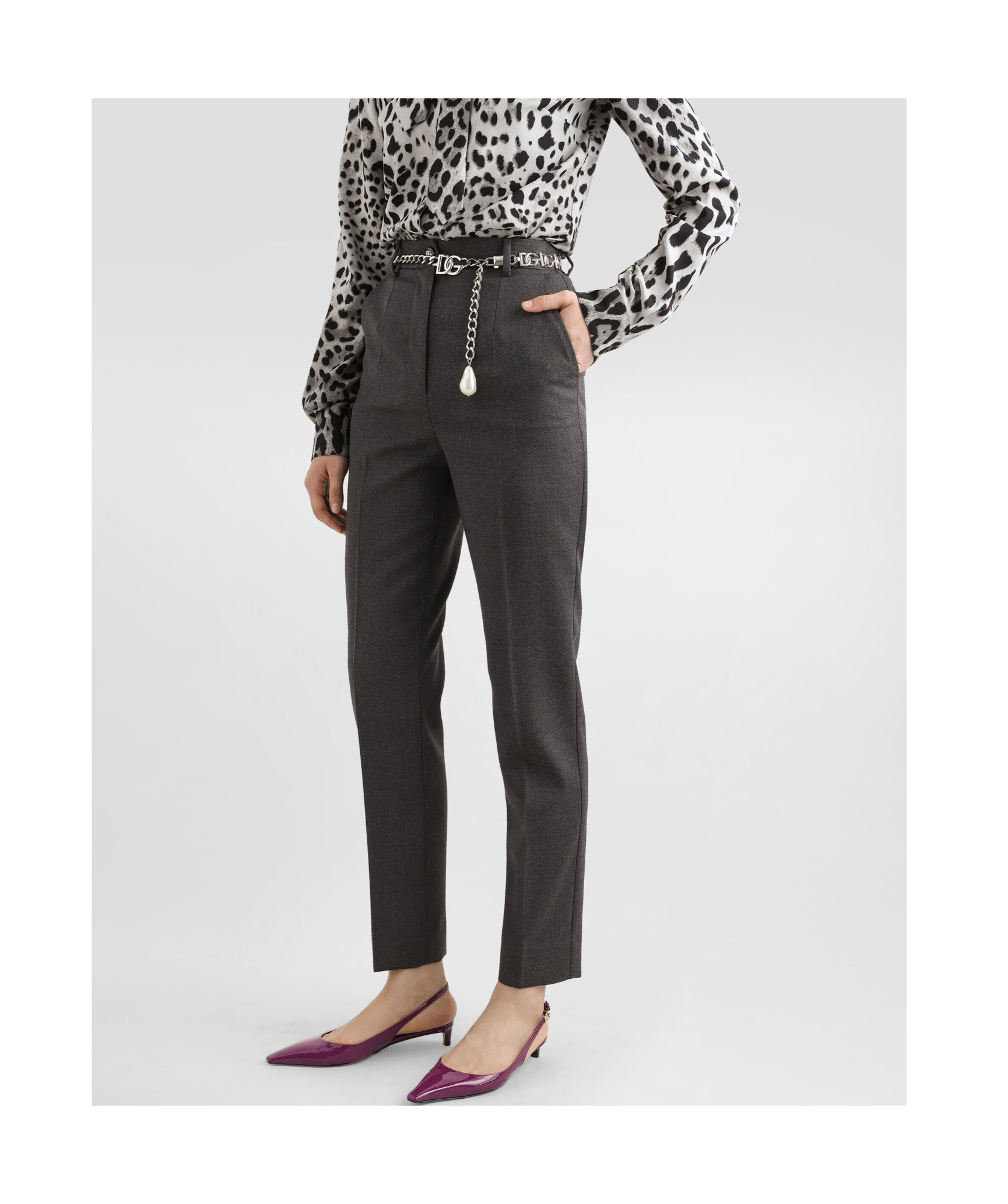 Dolce & Gabbana Pressed Crease Straight Leg Trousers In Black