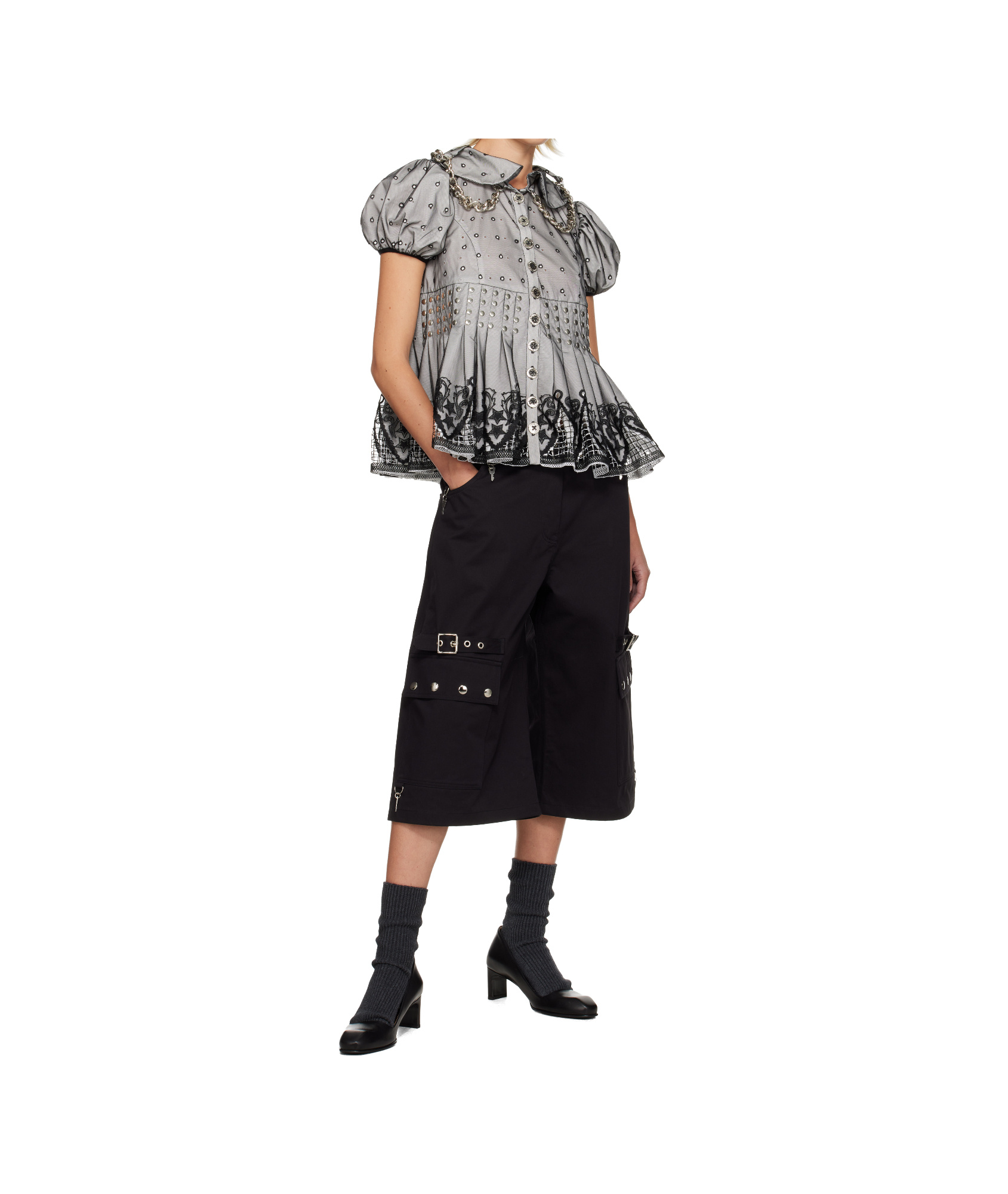 Chopova Lowena Beryl Short Sleeve Shirt In Black