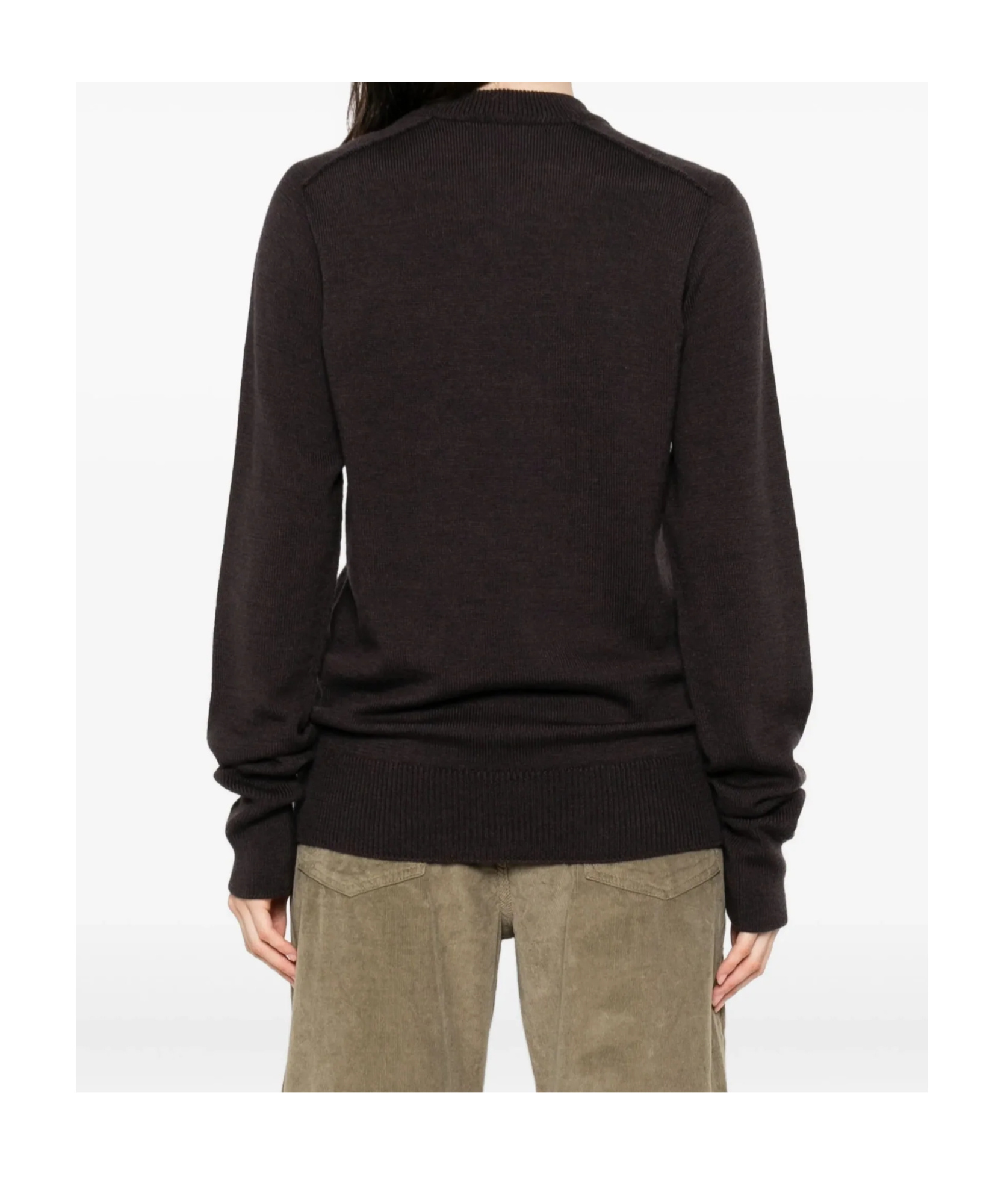 Studio Nicholson V-neck Merino-wool Sweater In Black
