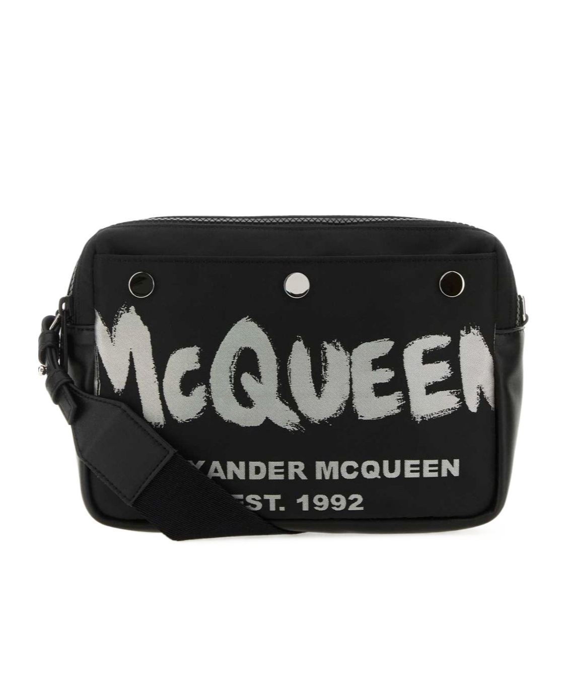 Alexander Mcqueen Logo-print Messenger Bag In Black