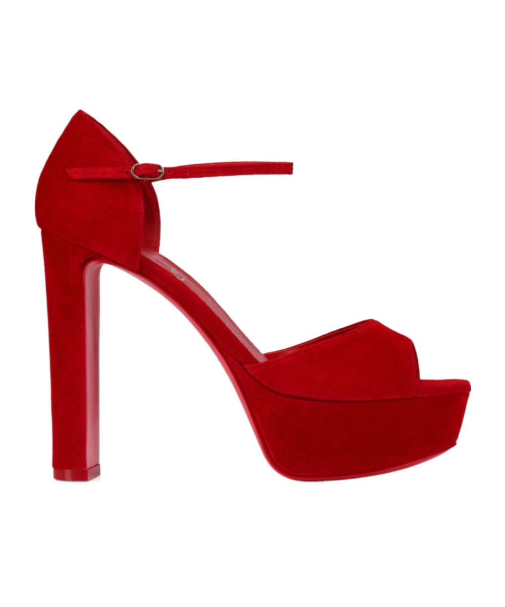 Christian Louboutin Platform High-heeled Sandals In Red