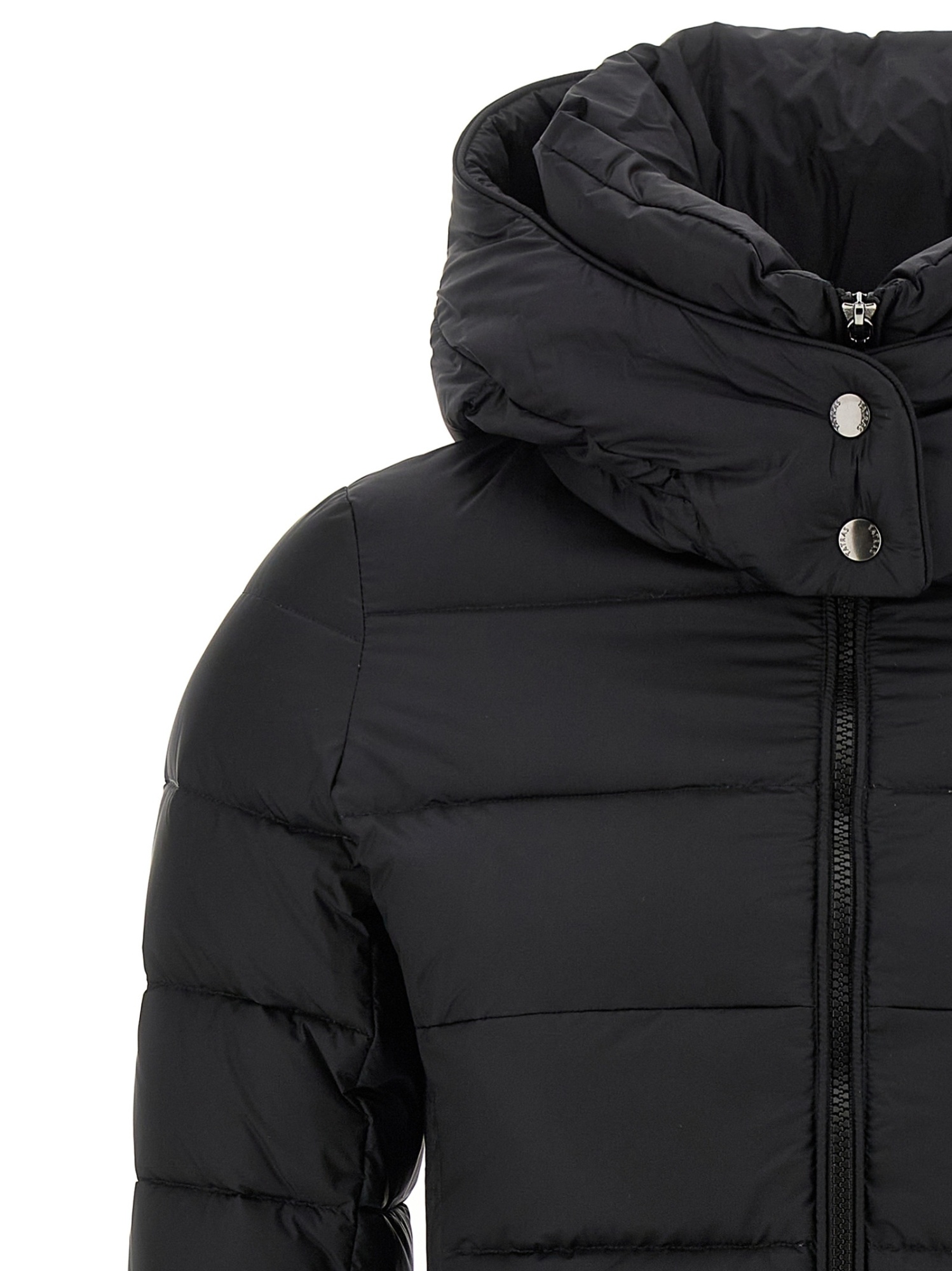 Tatras Long Sleeve Cotton Coat In Black