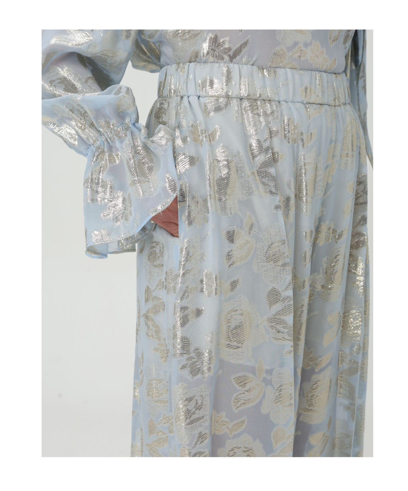 Nina Ricci Floral Skirt In Gray