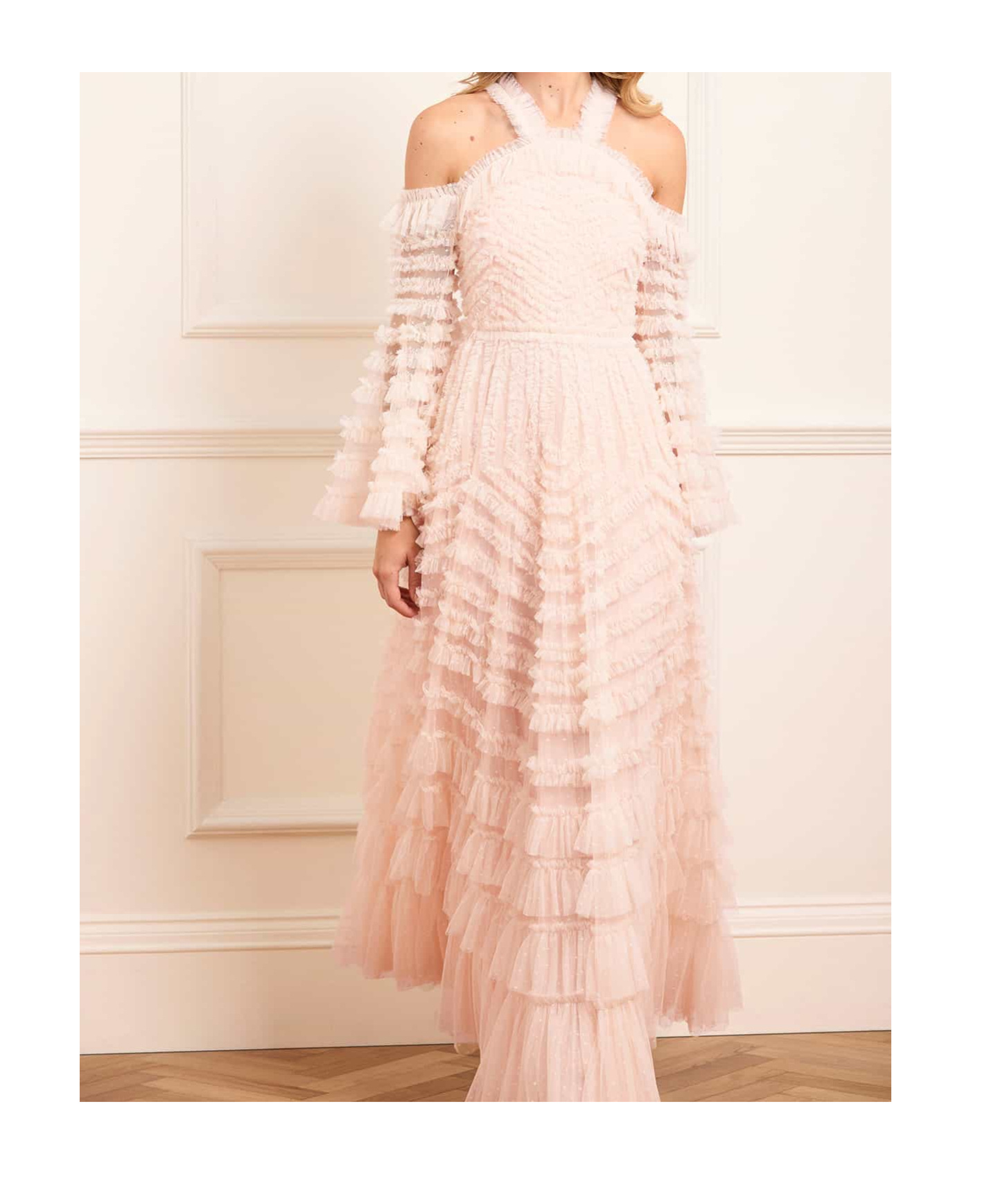 Needle & Thread La Vie En Rose Off-shoulder Gown In Multi