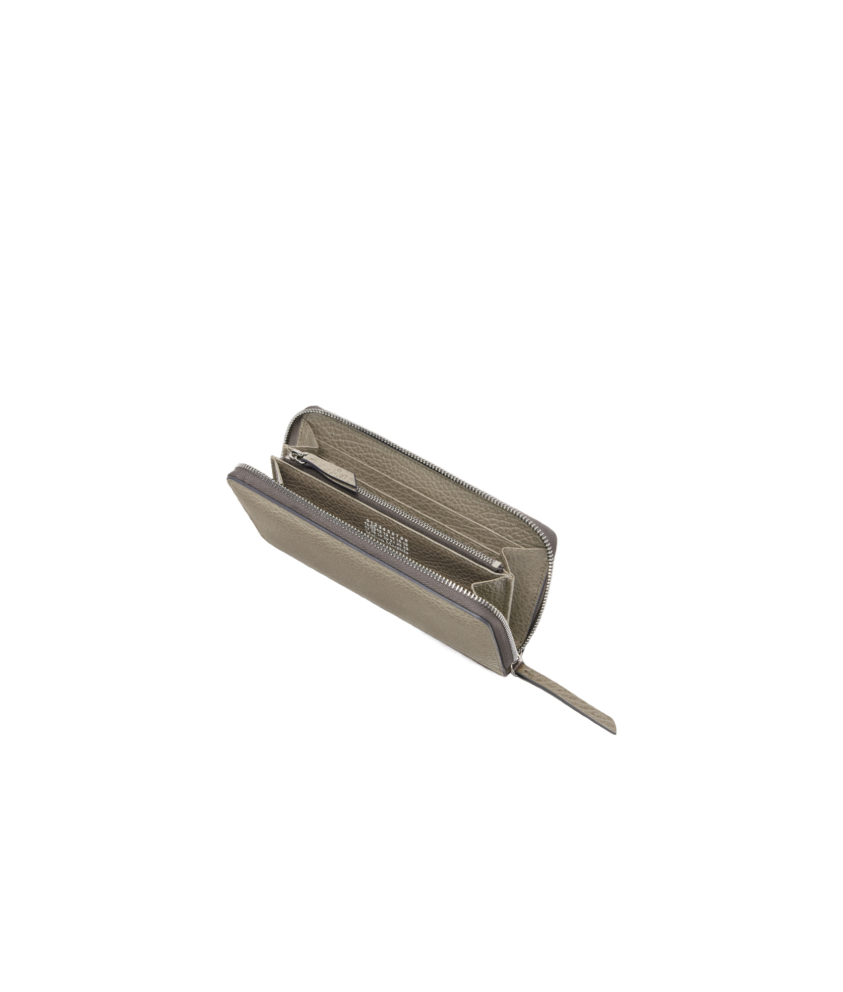 Maison Margiela Four-pin Zipper Wallet In Nude