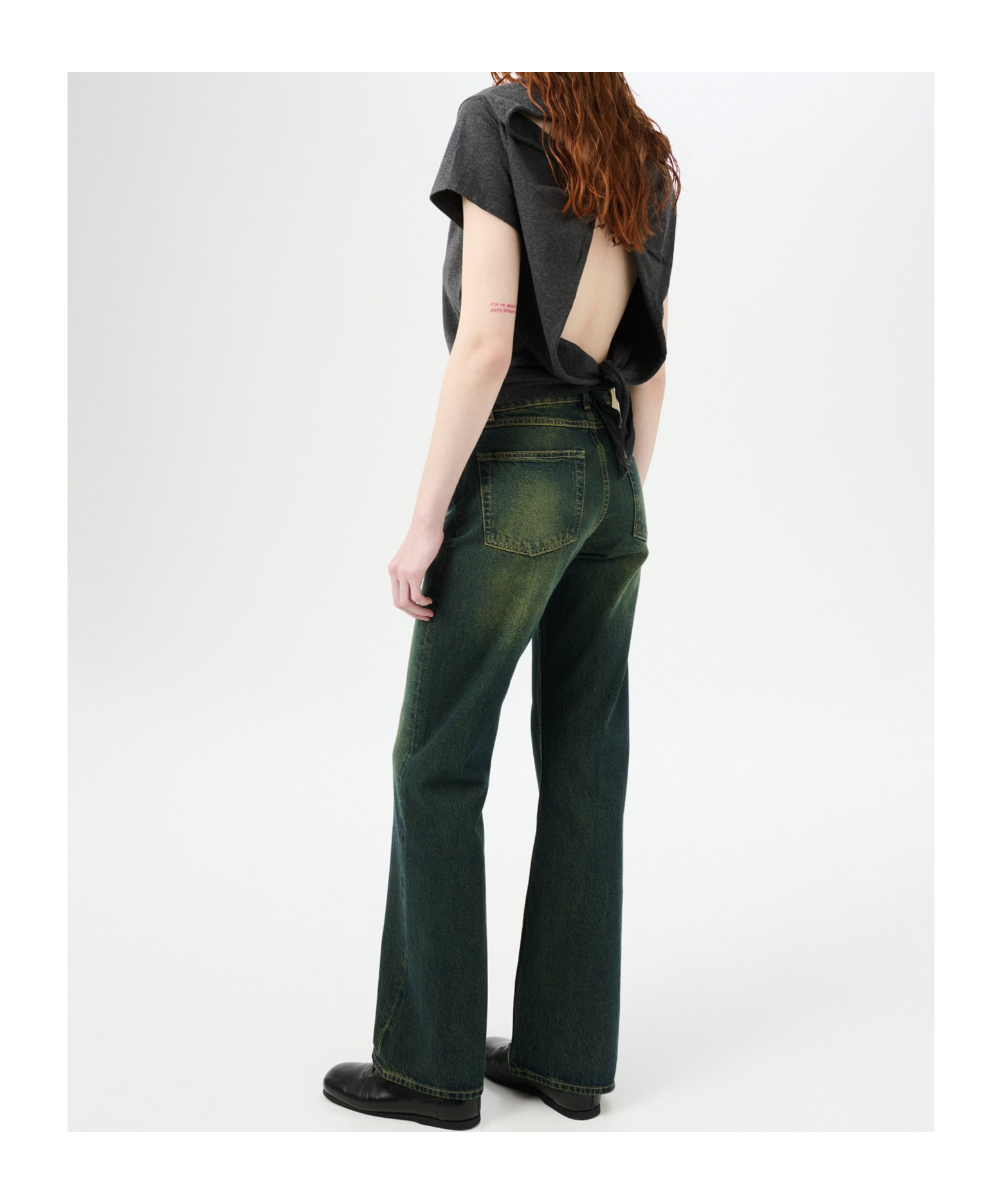 Our Legacy Women S Boot Cut Jeans Malibu Sand Wash In Green