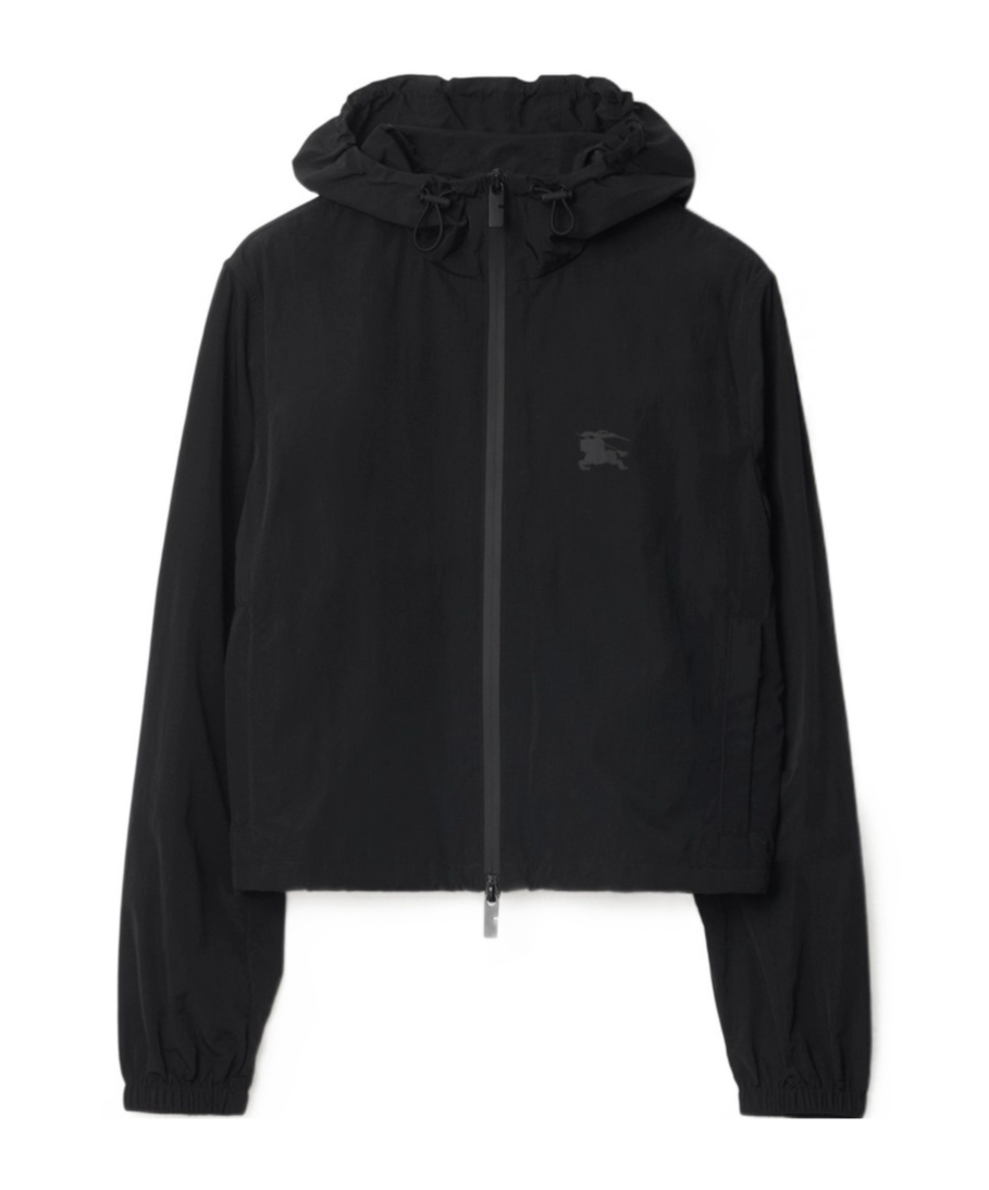 Burberry Equestrian Knight Badge Nylon Jacket In Black