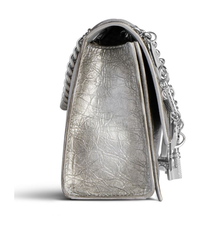 Balenciaga Crush Shoulder Bag In White