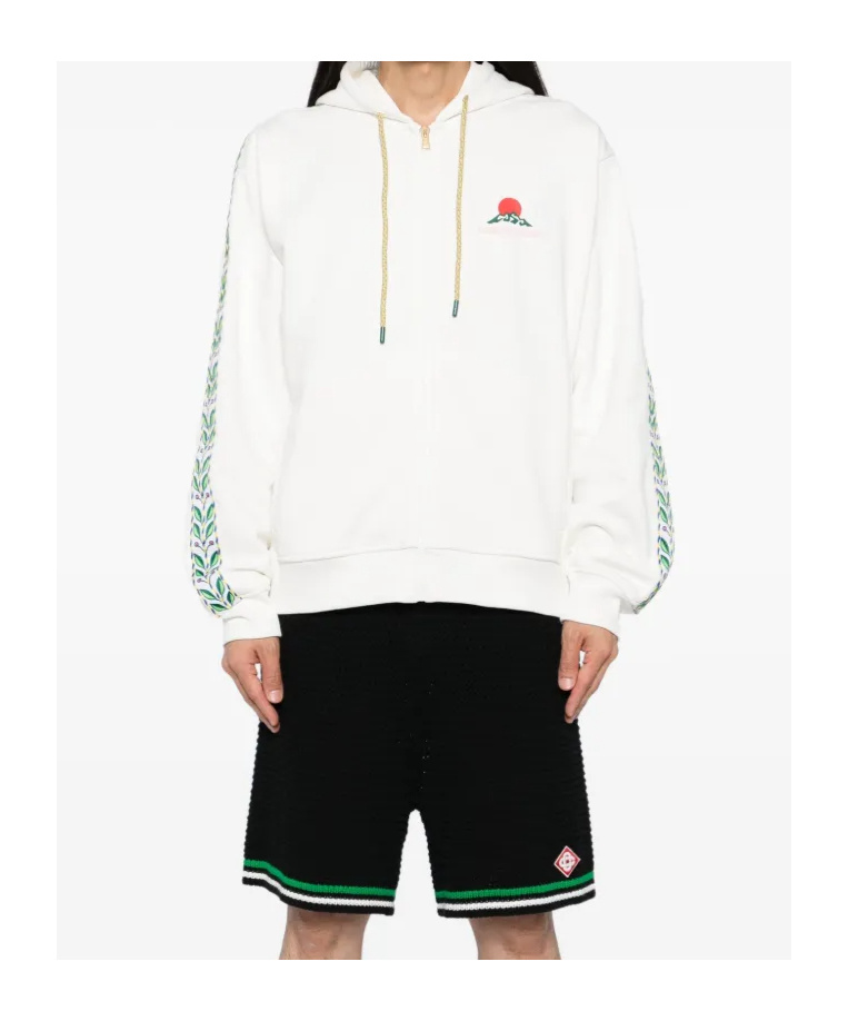 Casablanca Long Sleeve Sweatshirt In White