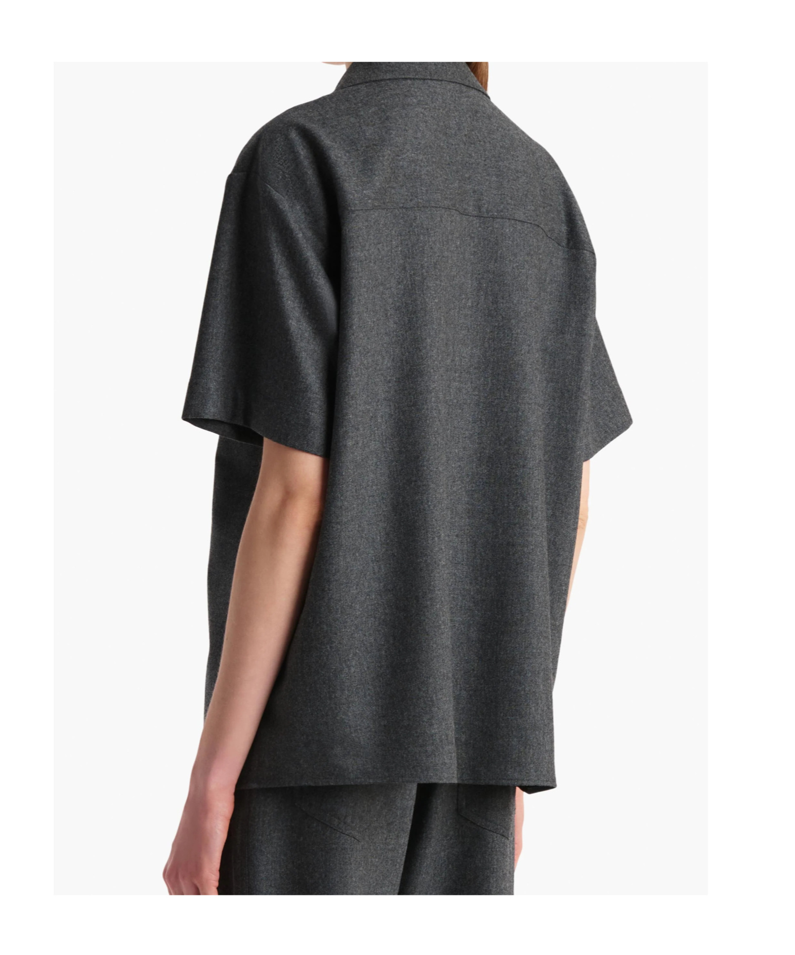 Khaite Womens Storm Riordan Camp-collar Stretch-wool And Cashmere Shirt In Gray
