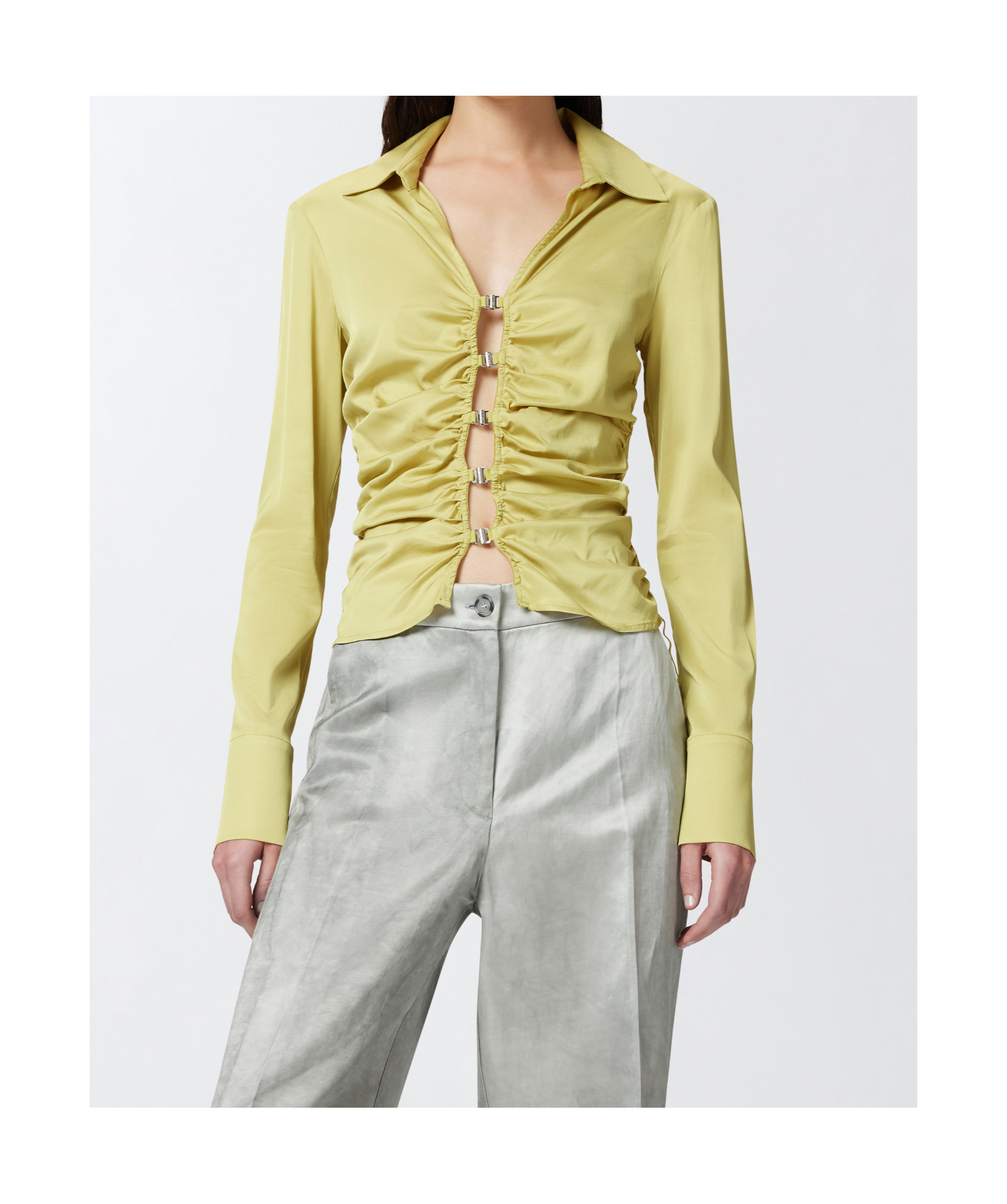 Pinko Gathered Shirt In Nude